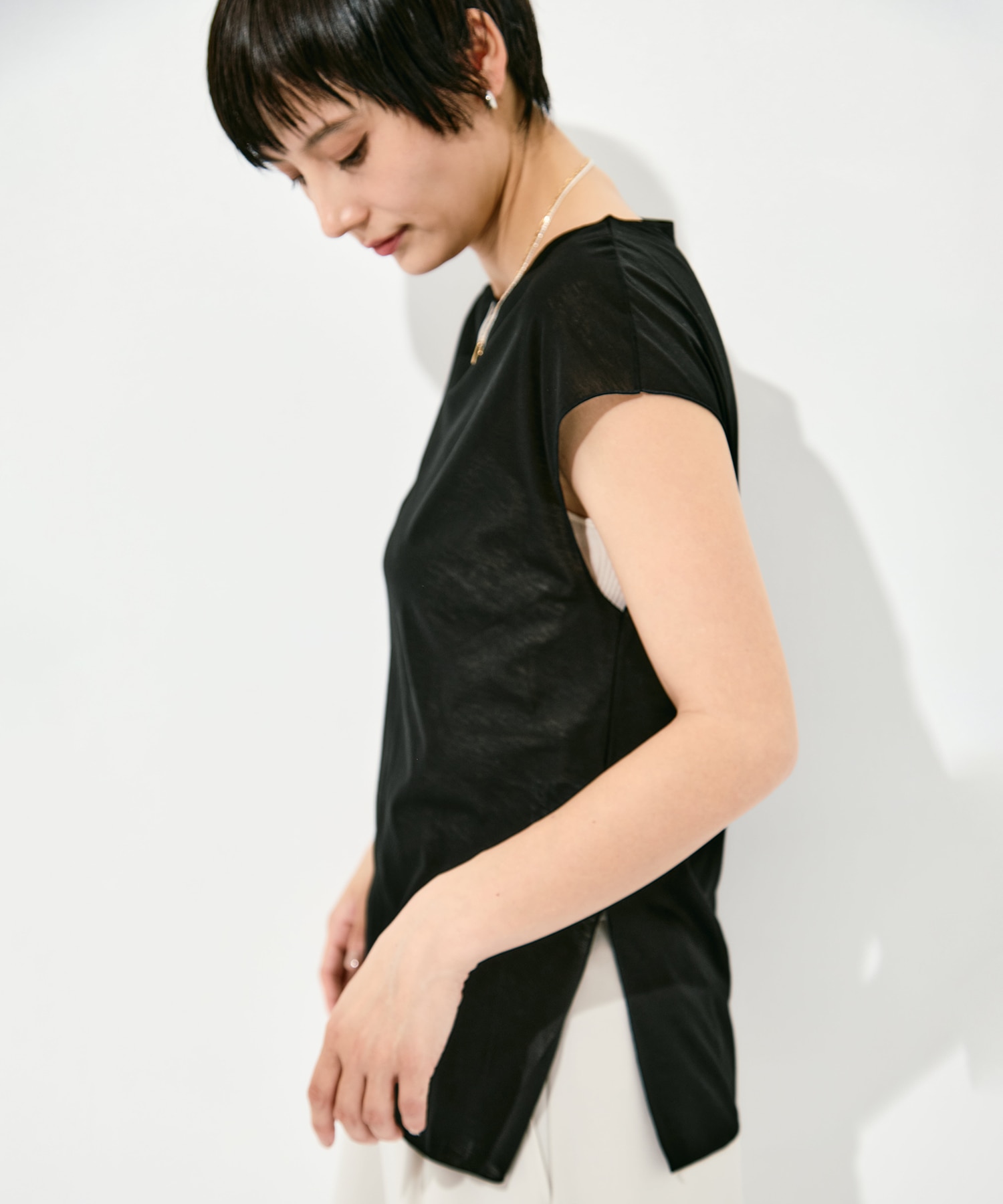 Side Slit French Sleeve T GOOD PEOPLE GOOD STITCHING GOOD PRODUCT