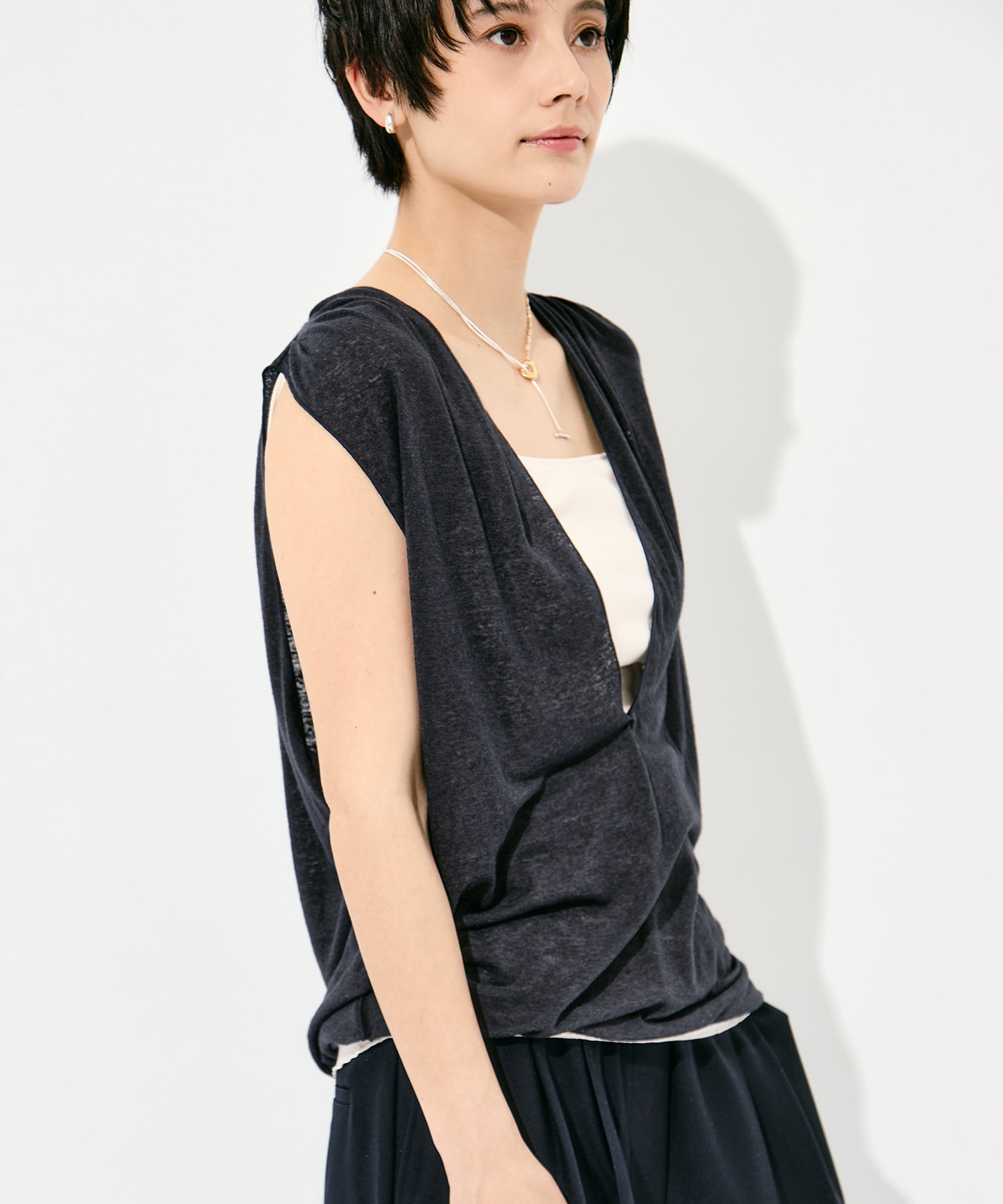 Draped No Sleeve Pull Over GOOD PEOPLE GOOD STITCHING GOOD PRODUCT