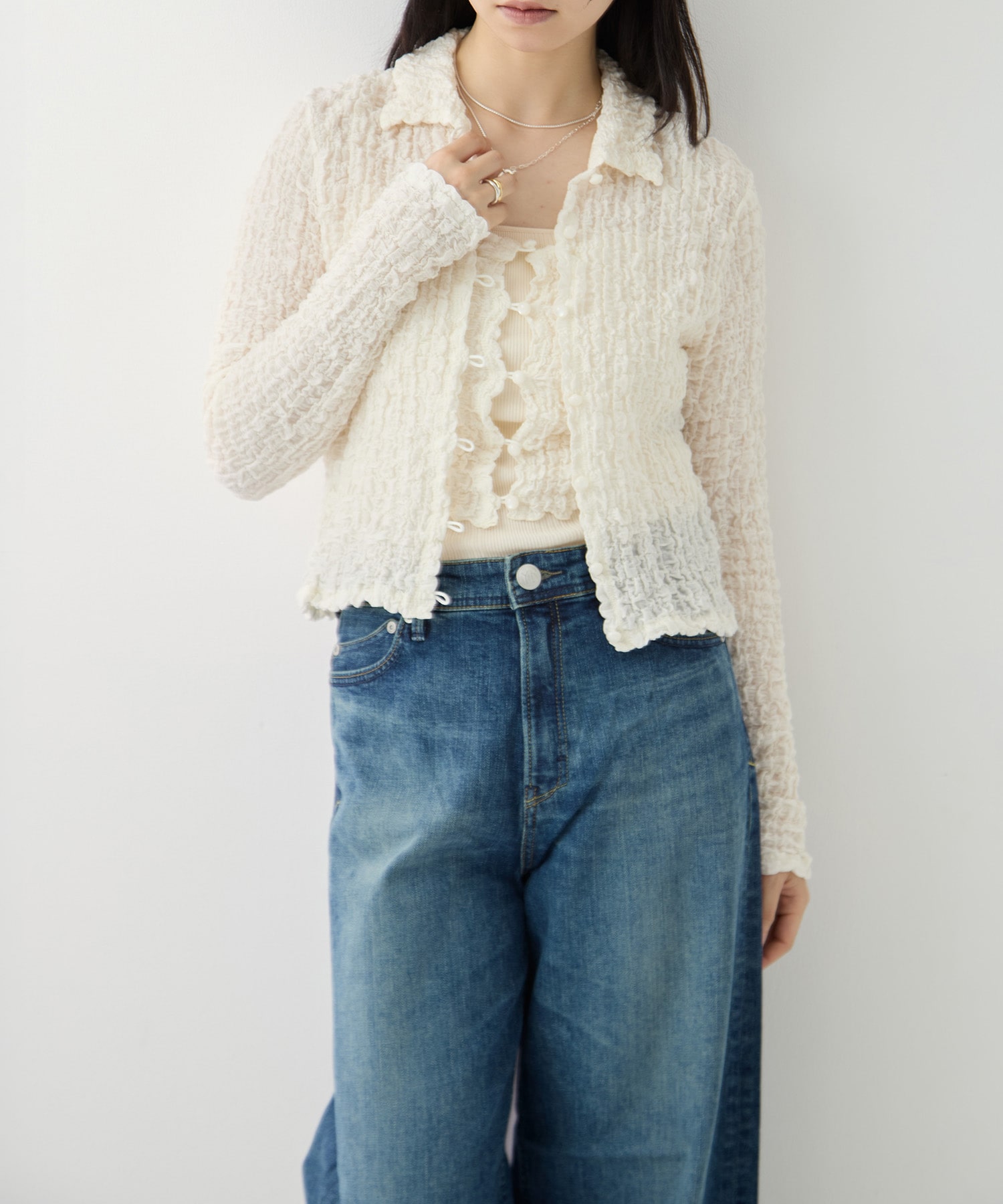 Shrink Lace Frill Camisole PHEENY