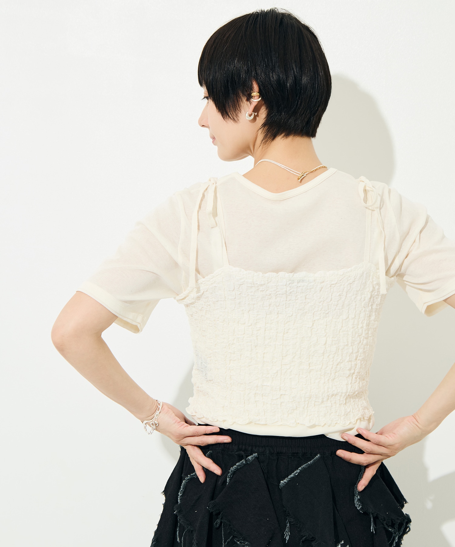 Shrink Lace Frill Camisole PHEENY