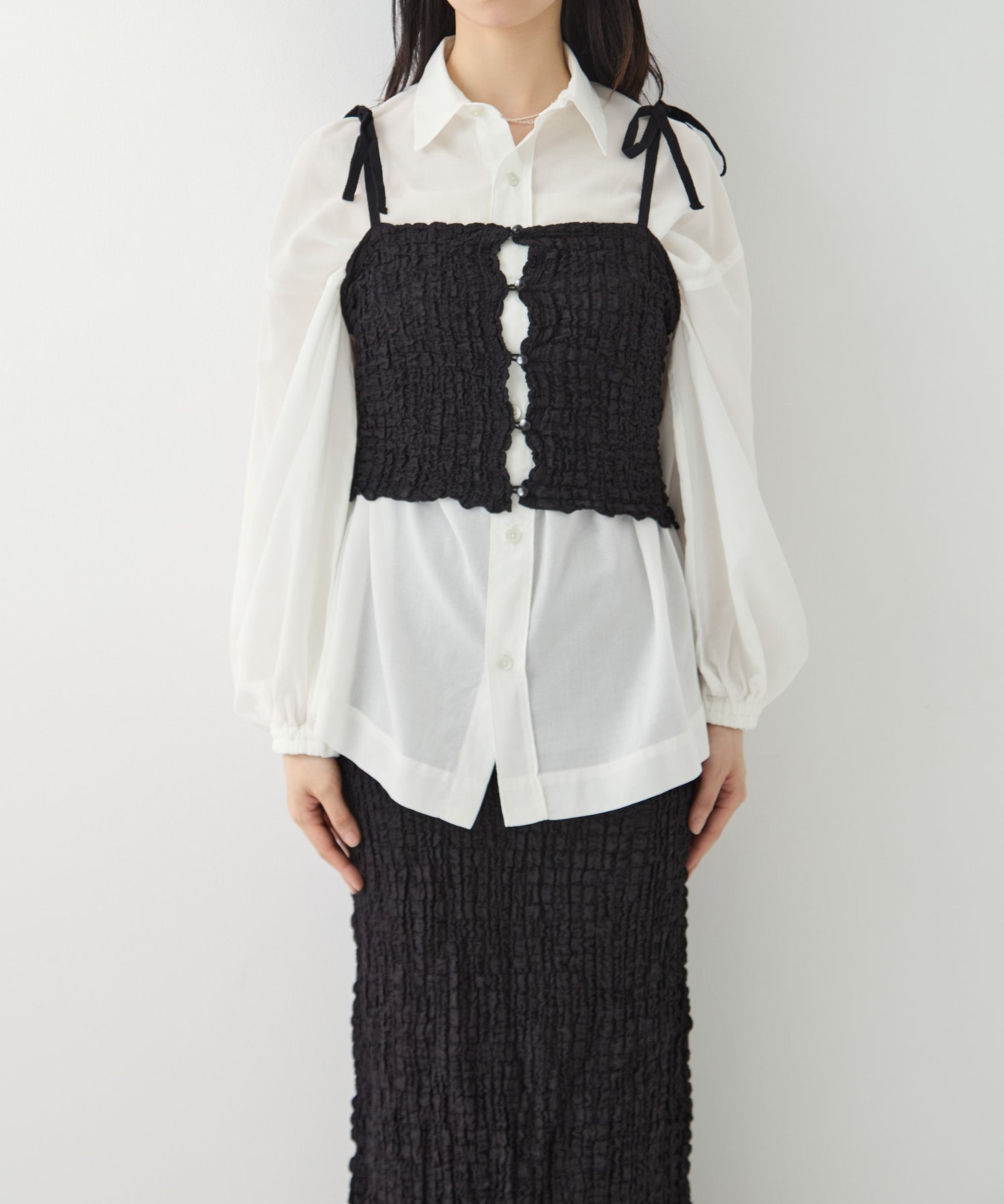 Shrink Lace Frill Camisole PHEENY