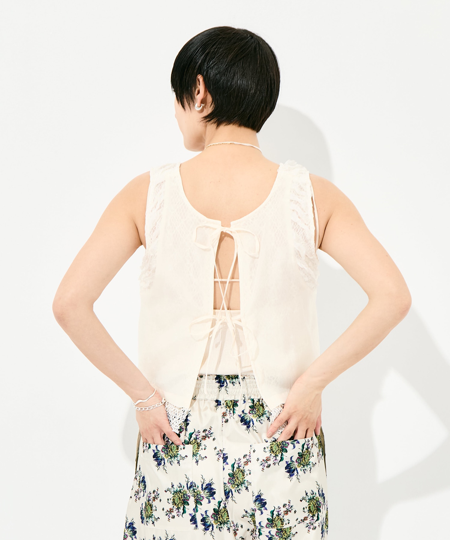 RUFFLE CHIFFON LAYER TOP muller of yoshiokubo