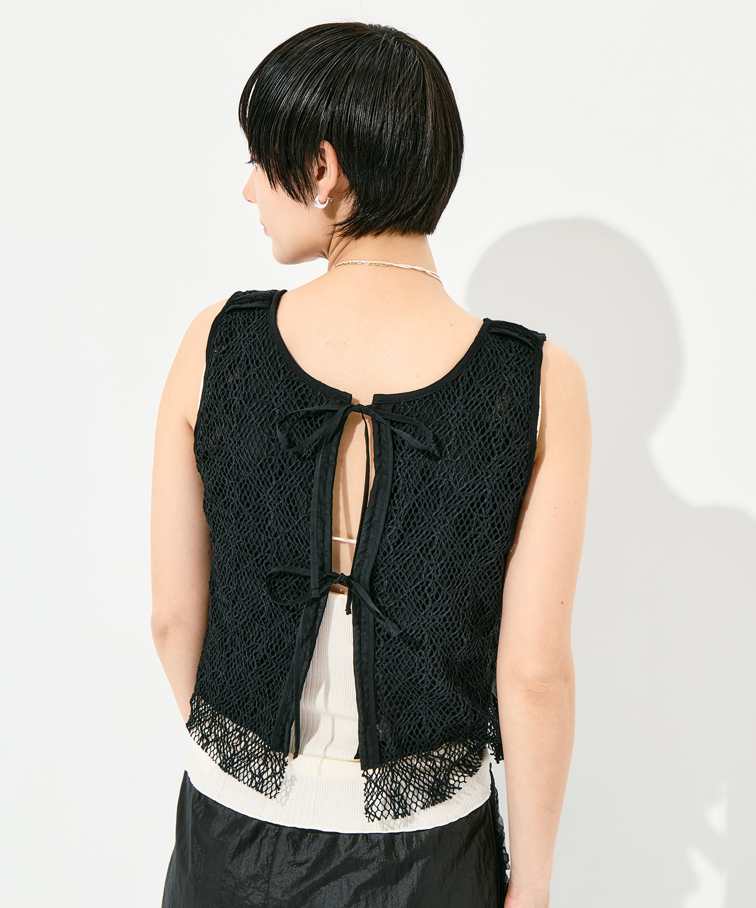 RUFFLE CHIFFON LAYER TOP muller of yoshiokubo