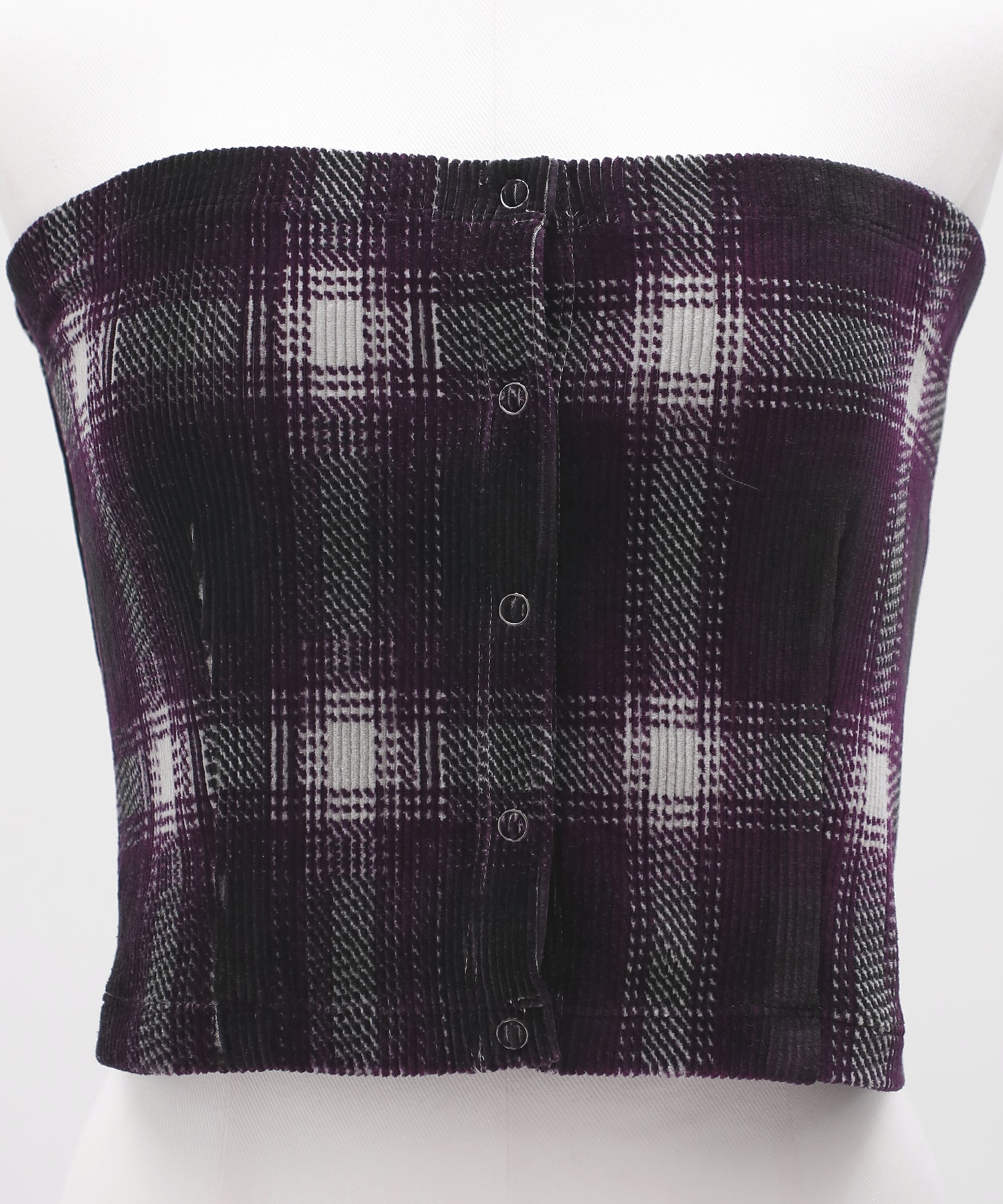 Ombre Check Stretch Corduroy Bustier PHEENY