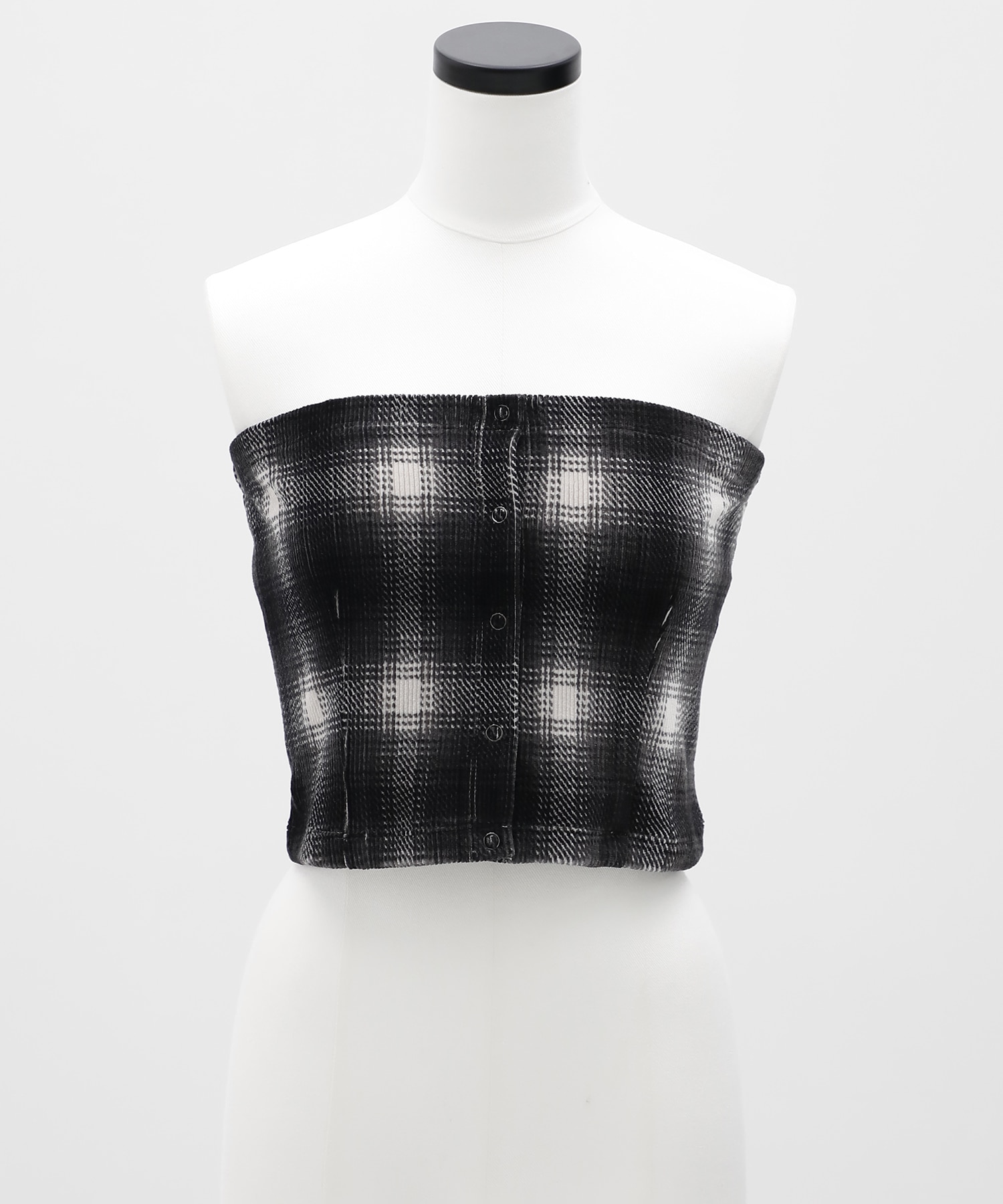 Ombre Check Stretch Corduroy Bustier PHEENY