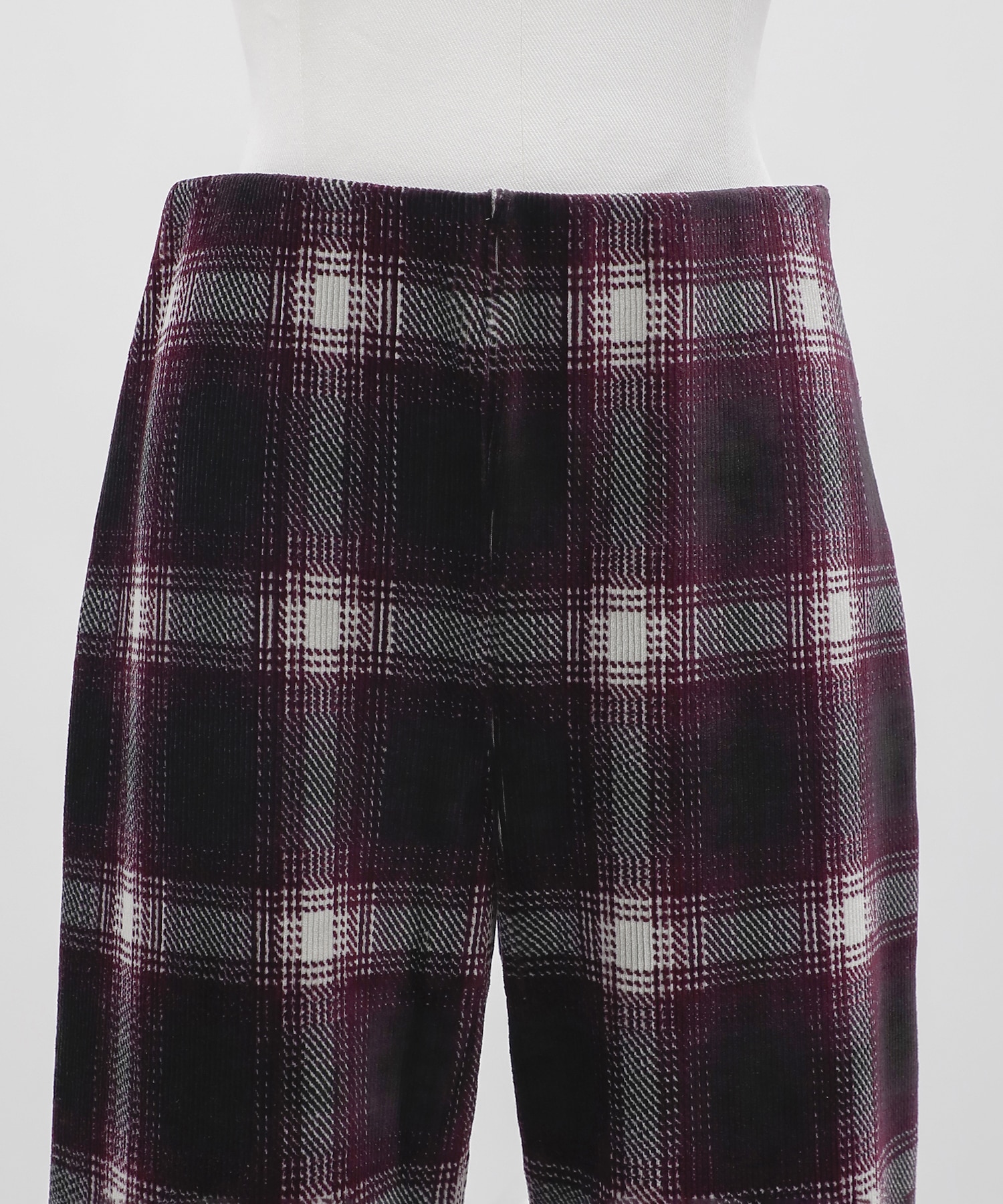 Ombre Check Stretch Corduroy Wide Pants PHEENY