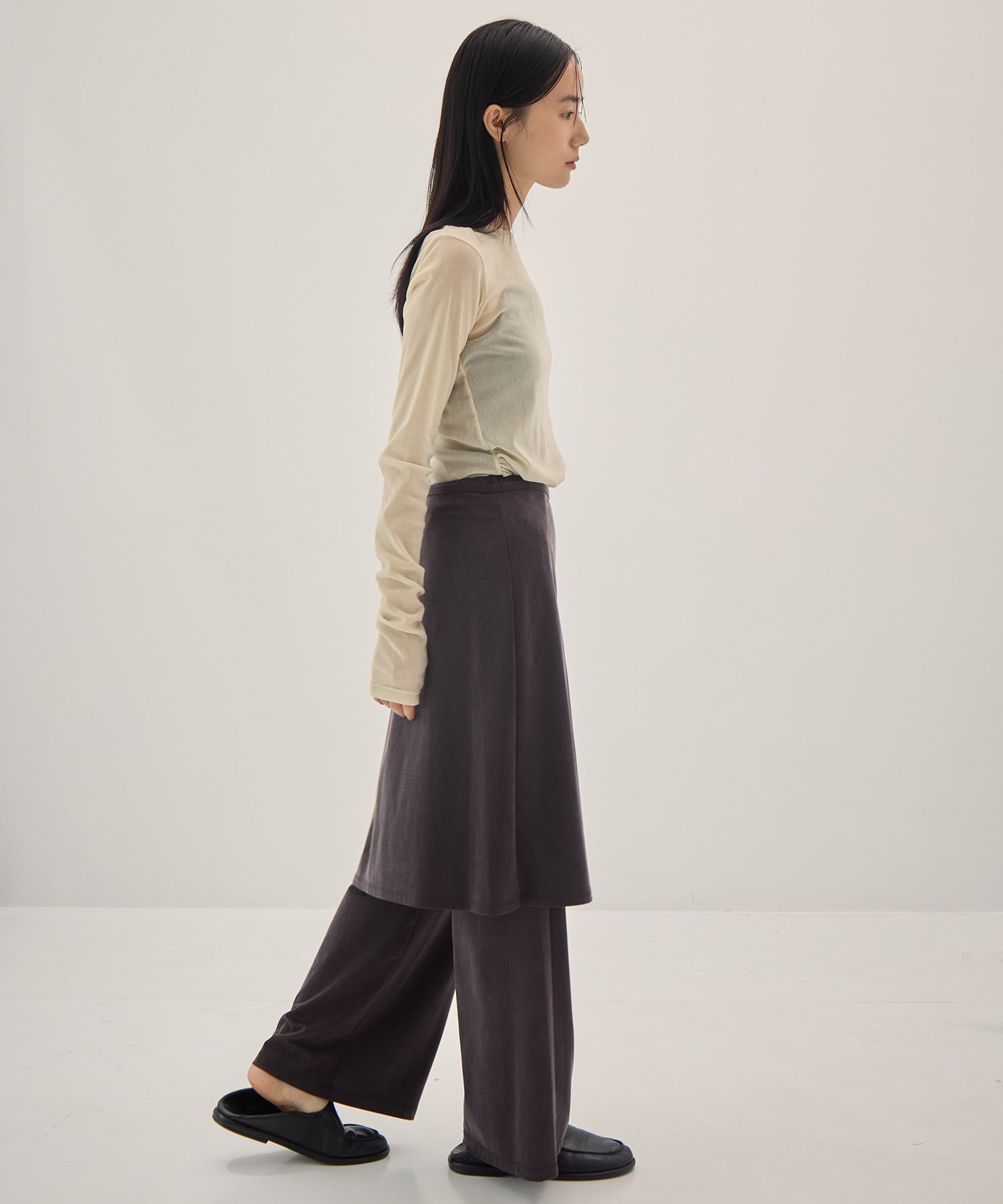 Peach Saten Layered Apron Pants PHEENY