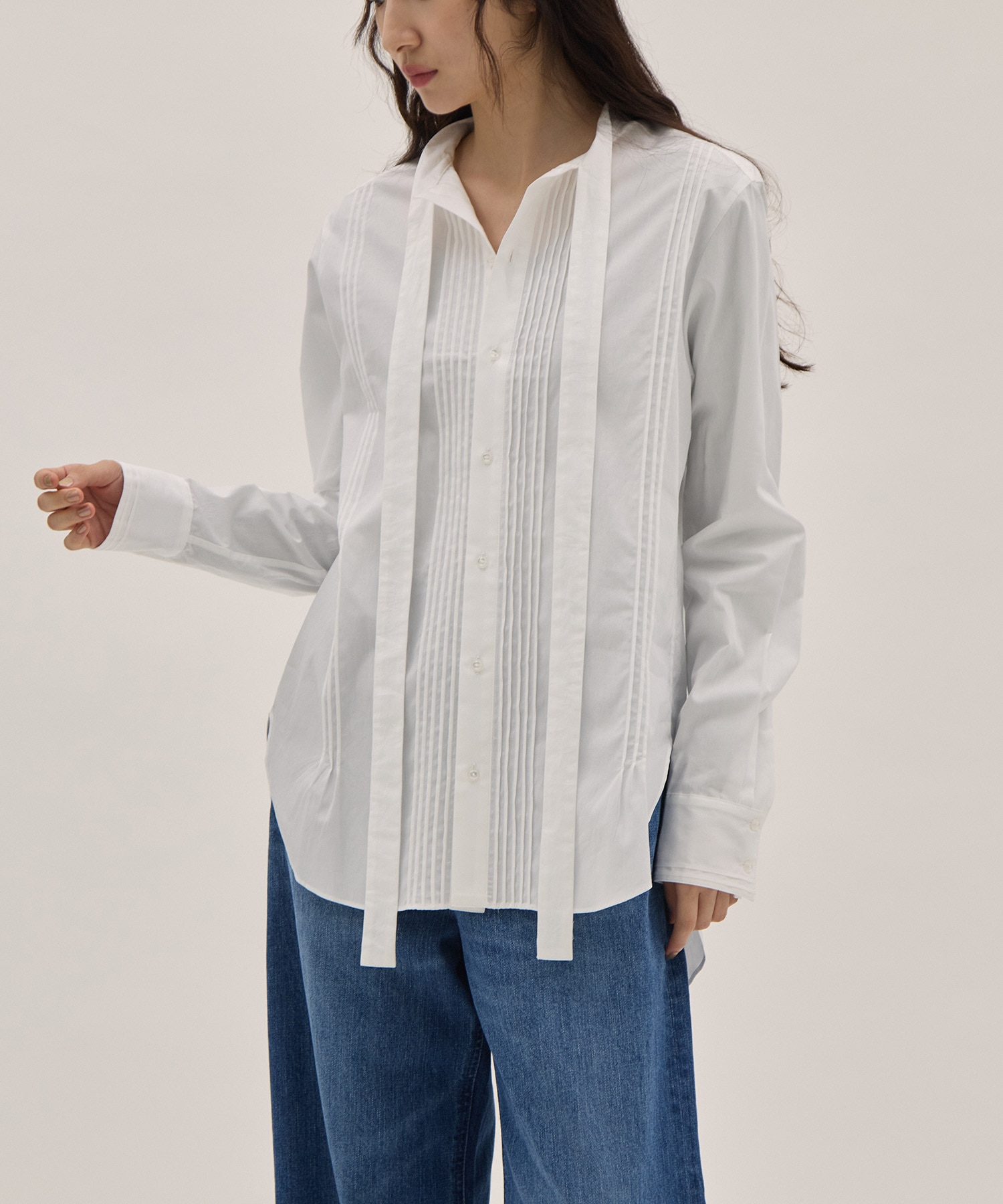 Ribbon Tie Blouse - Solid＆Leopard RhodolirioN