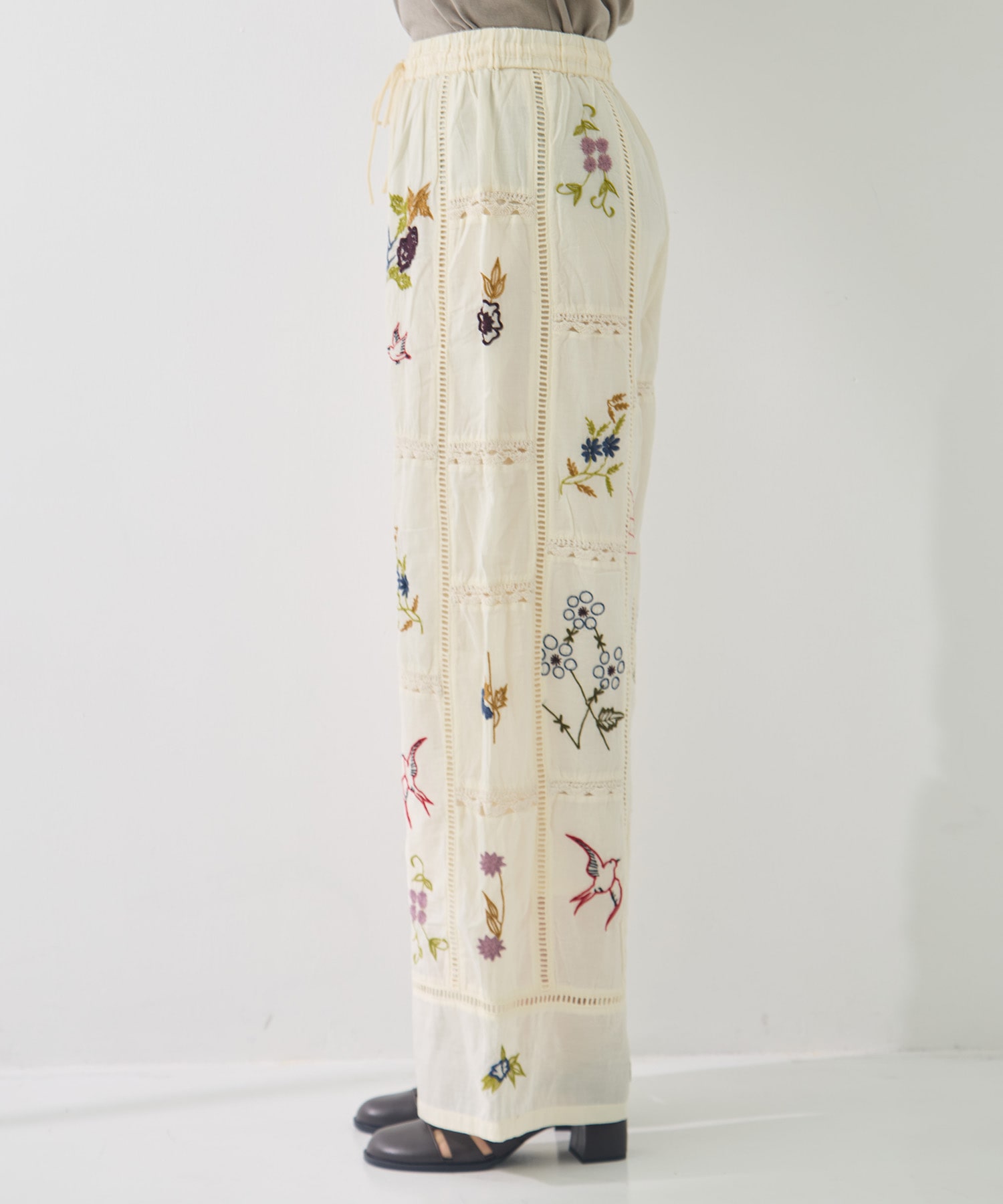 Embroidery Patchwork Trousers TODAYFUL