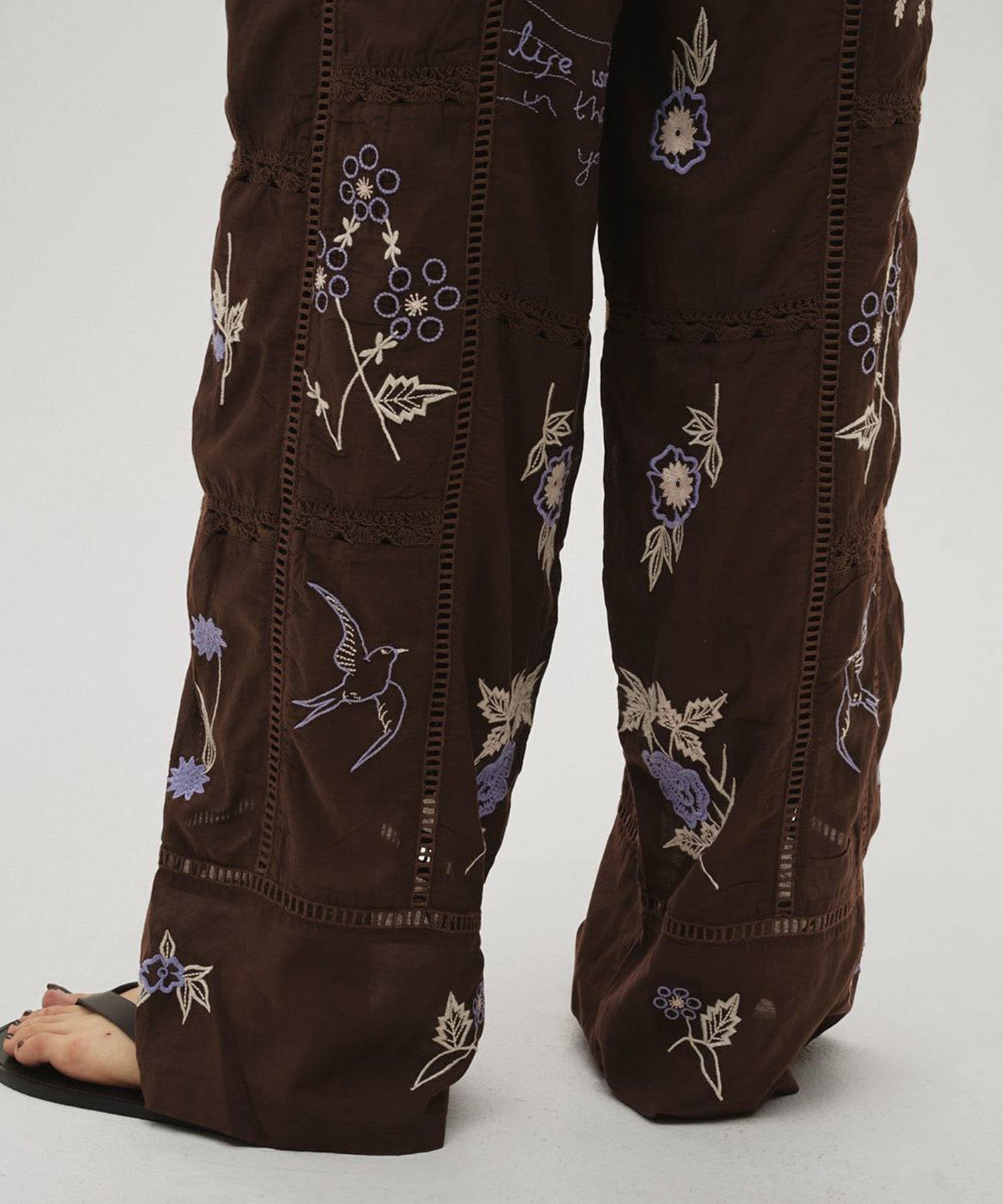 Embroidery Patchwork Trousers TODAYFUL