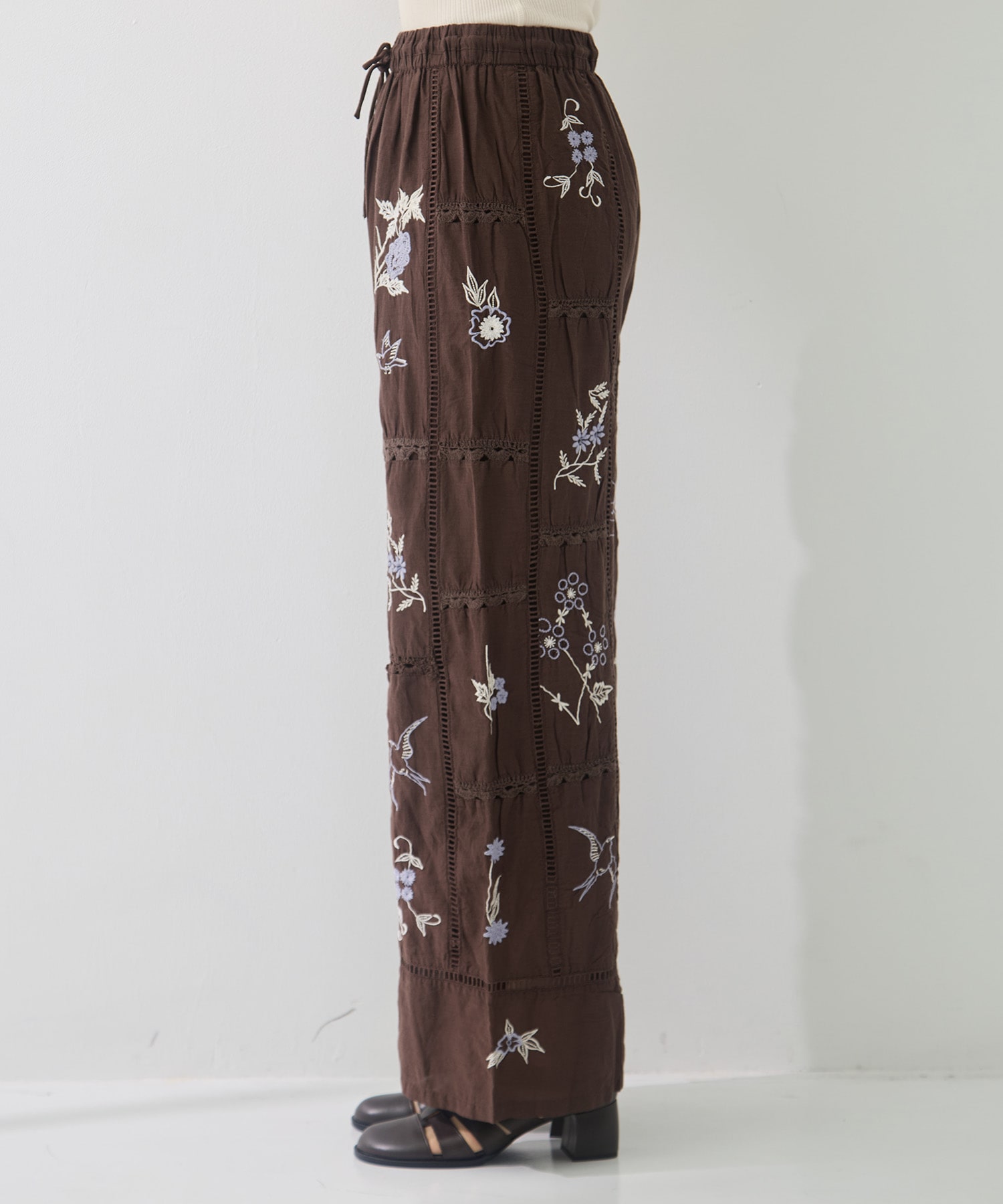 Embroidery Patchwork Trousers TODAYFUL