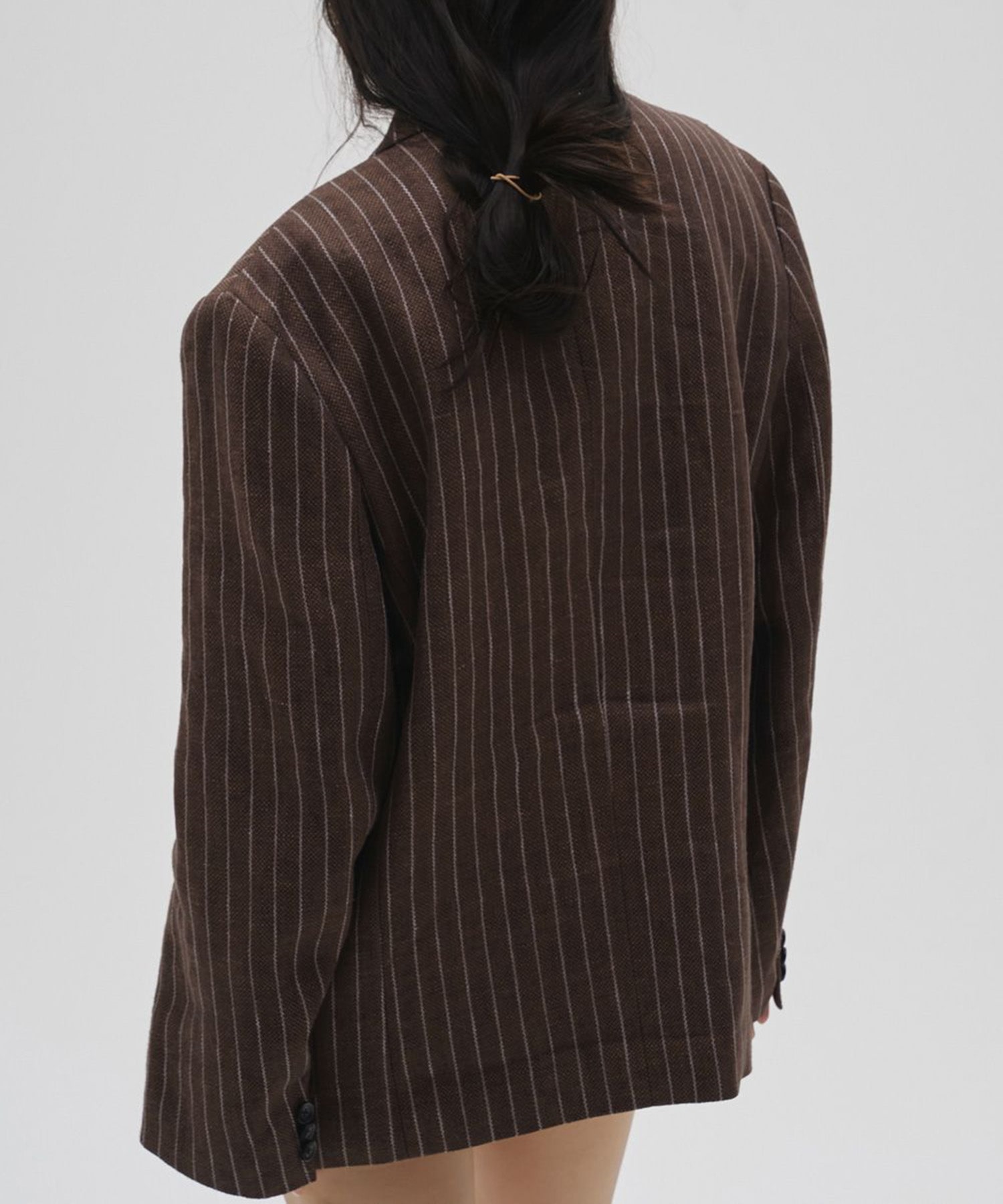 Boyfriend Stripe Linen Jacket TODAYFUL