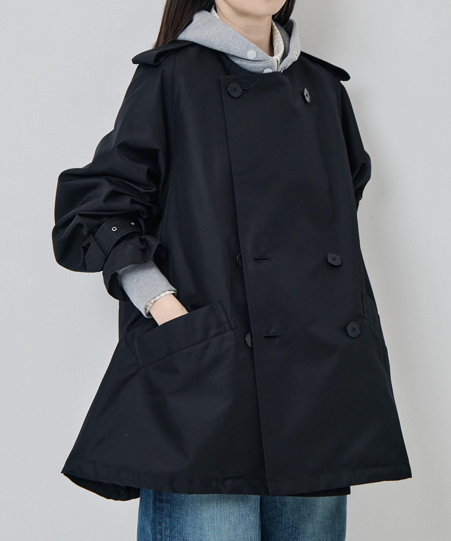 Giza cotton short trench coat 08sircus