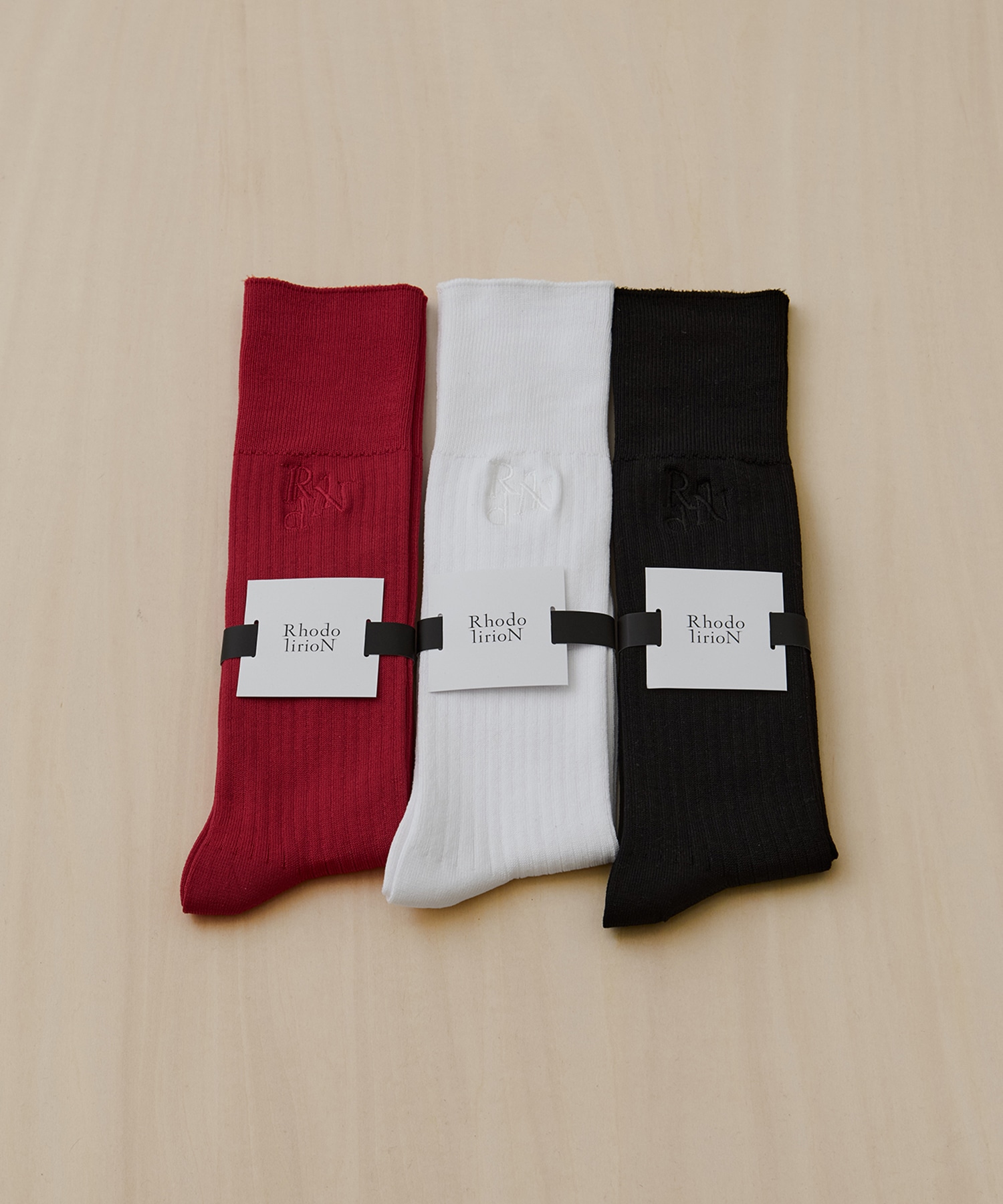 Monogram Stitch Ribbed Socks RhodolirioN