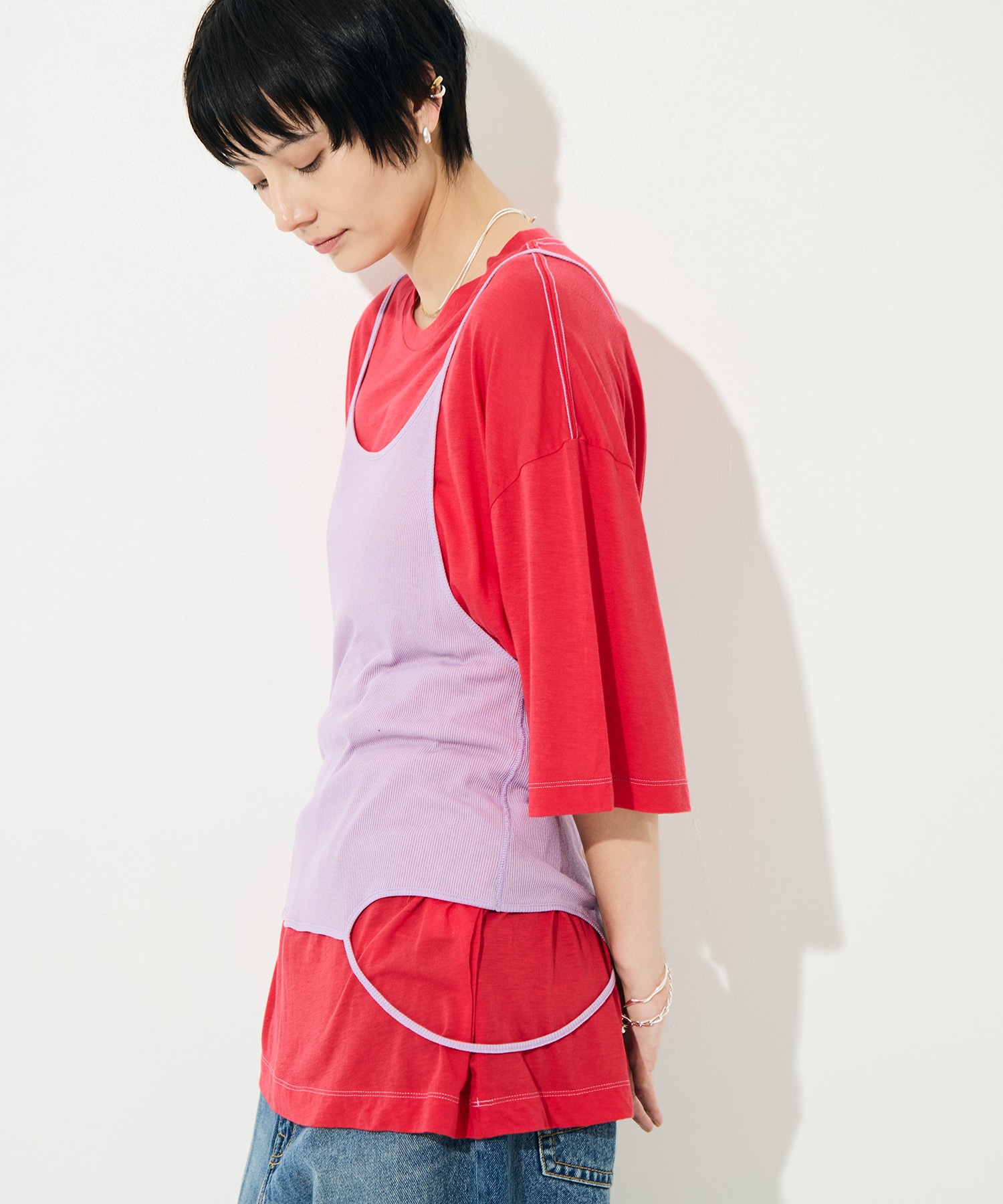 Camisole Top & Loose-fitting Tee - Unit Tops RhodolirioN