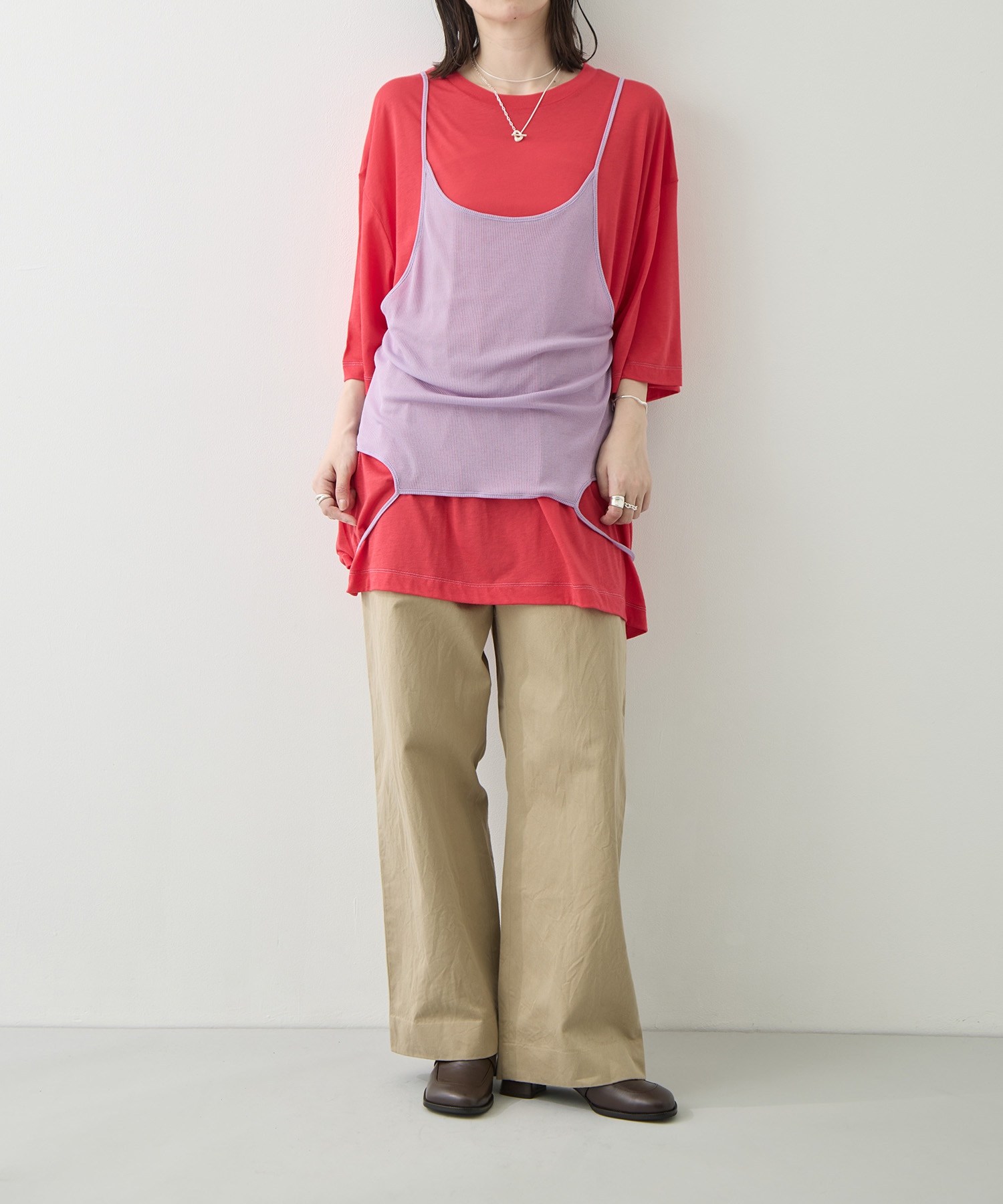 Camisole Top & Loose-fitting Tee - Unit Tops RhodolirioN
