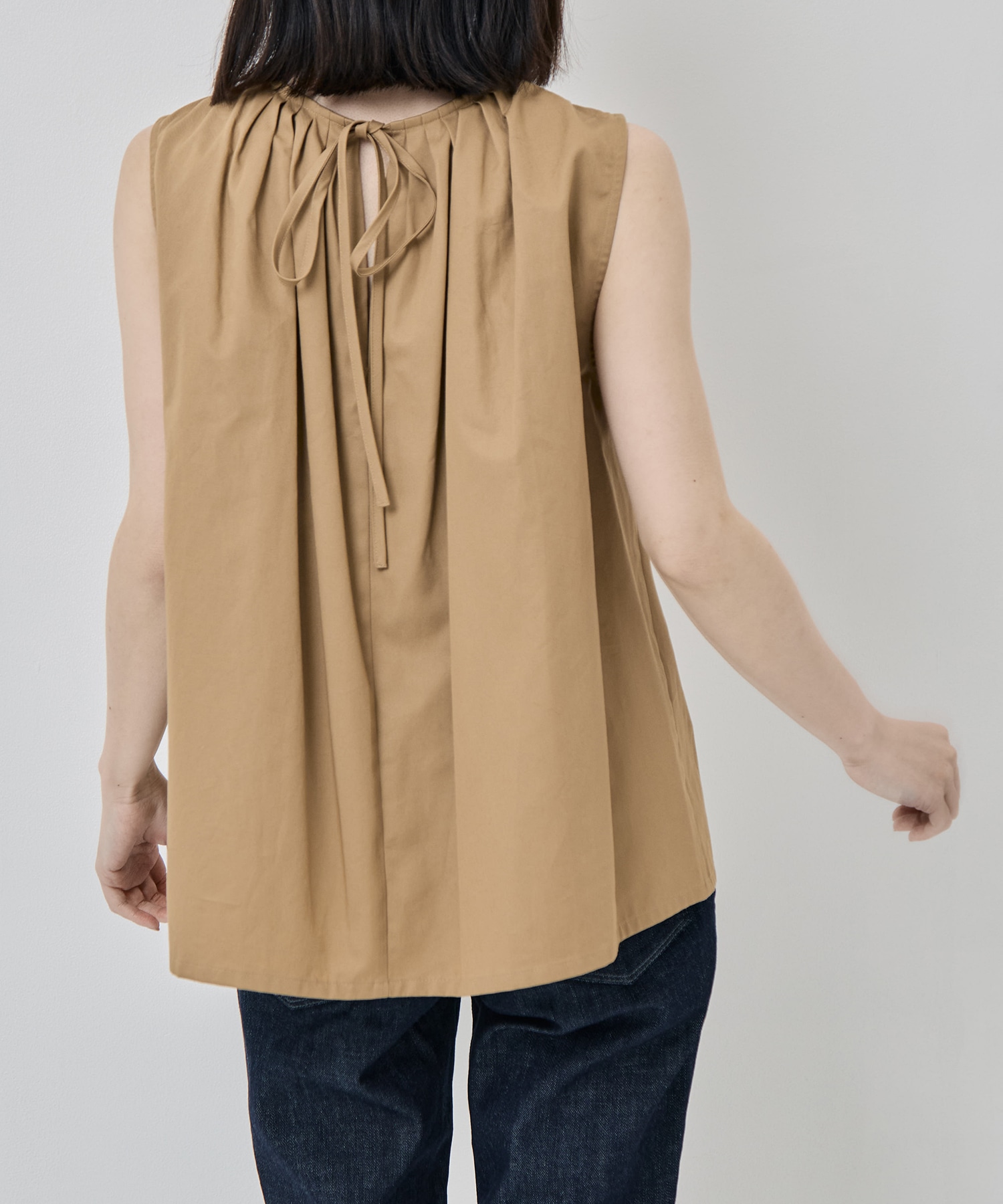 Sleeveless Frill Shirt - Twill RhodolirioN