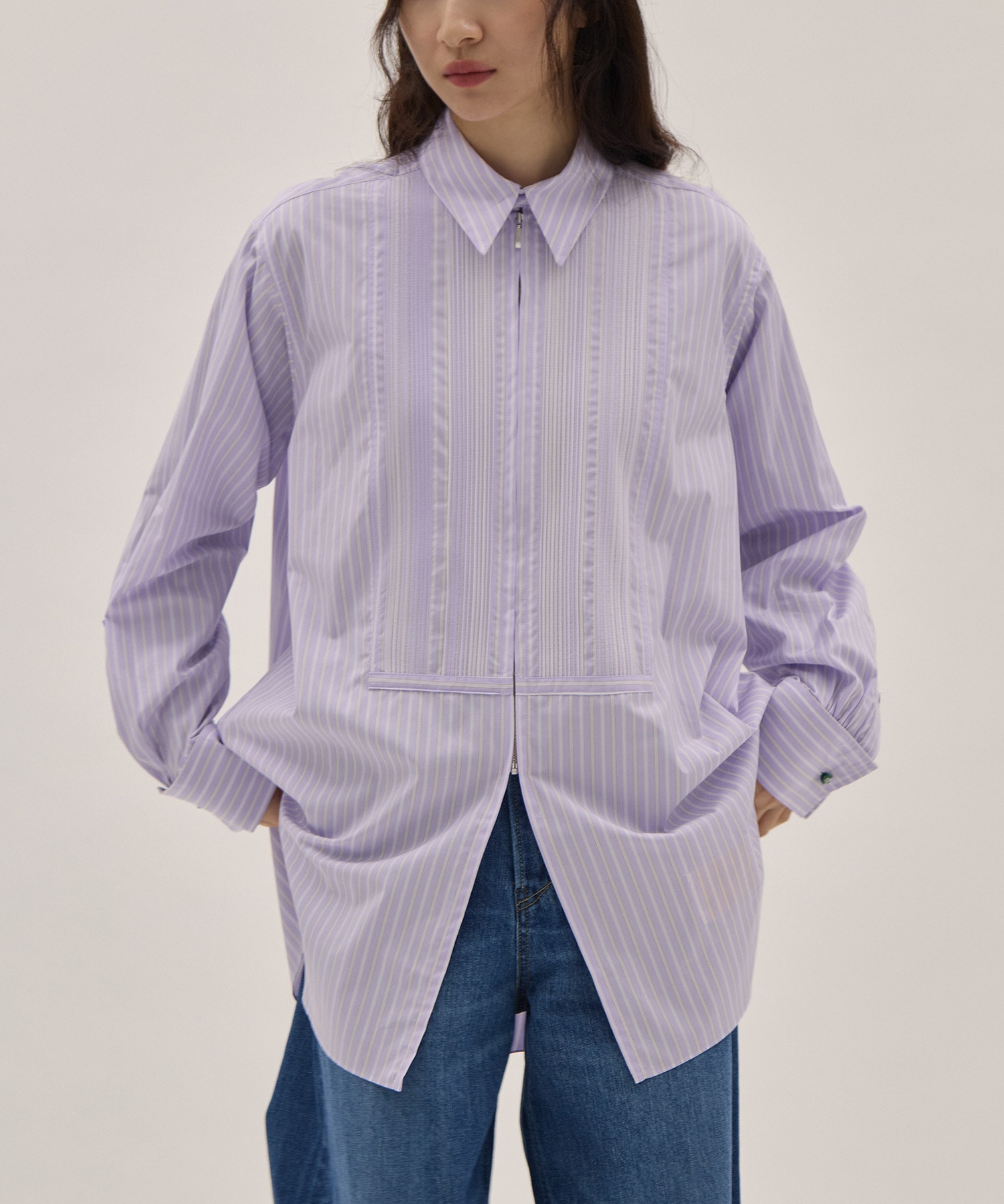 Pintuck FrontZip Shirt PONTI