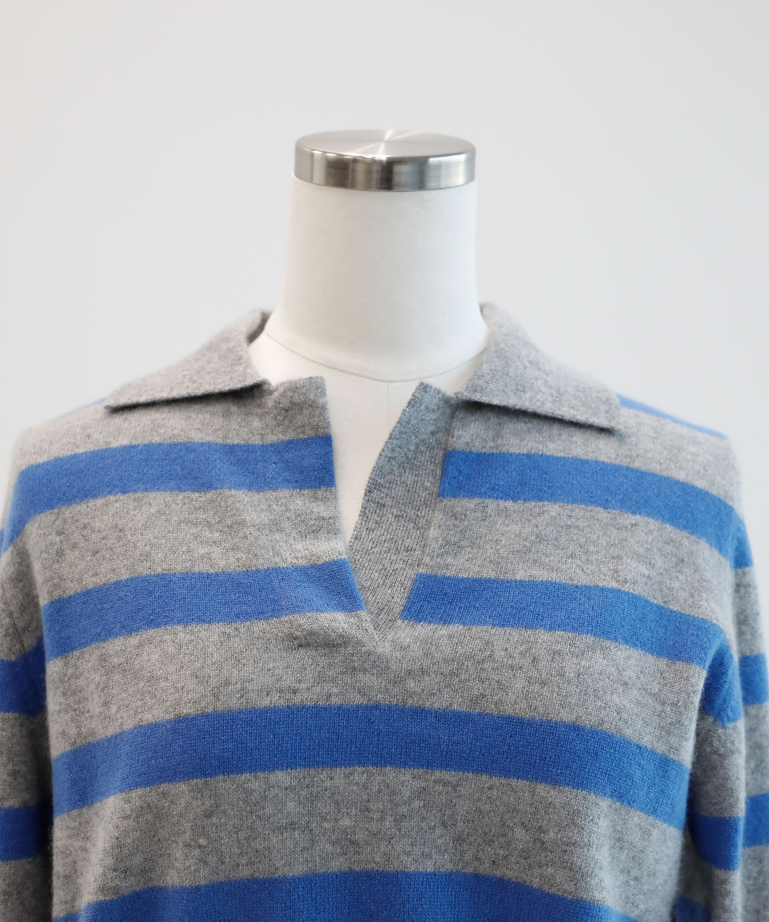 CASHMERE BORDER SKIPPER KNIT FUJI