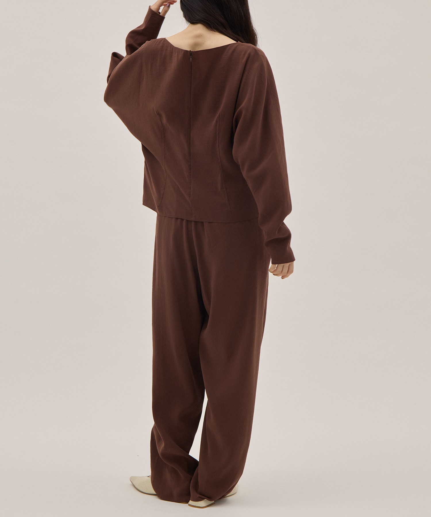 RAYON-POLYESTER BROAD TROUSERS YLEVE