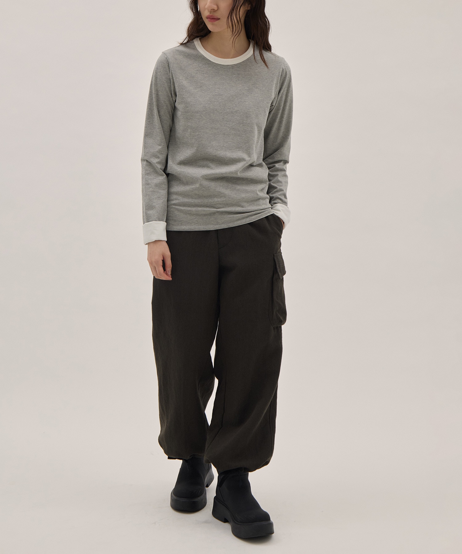 Wool Linen Herringbone Cargo Pants PONTI