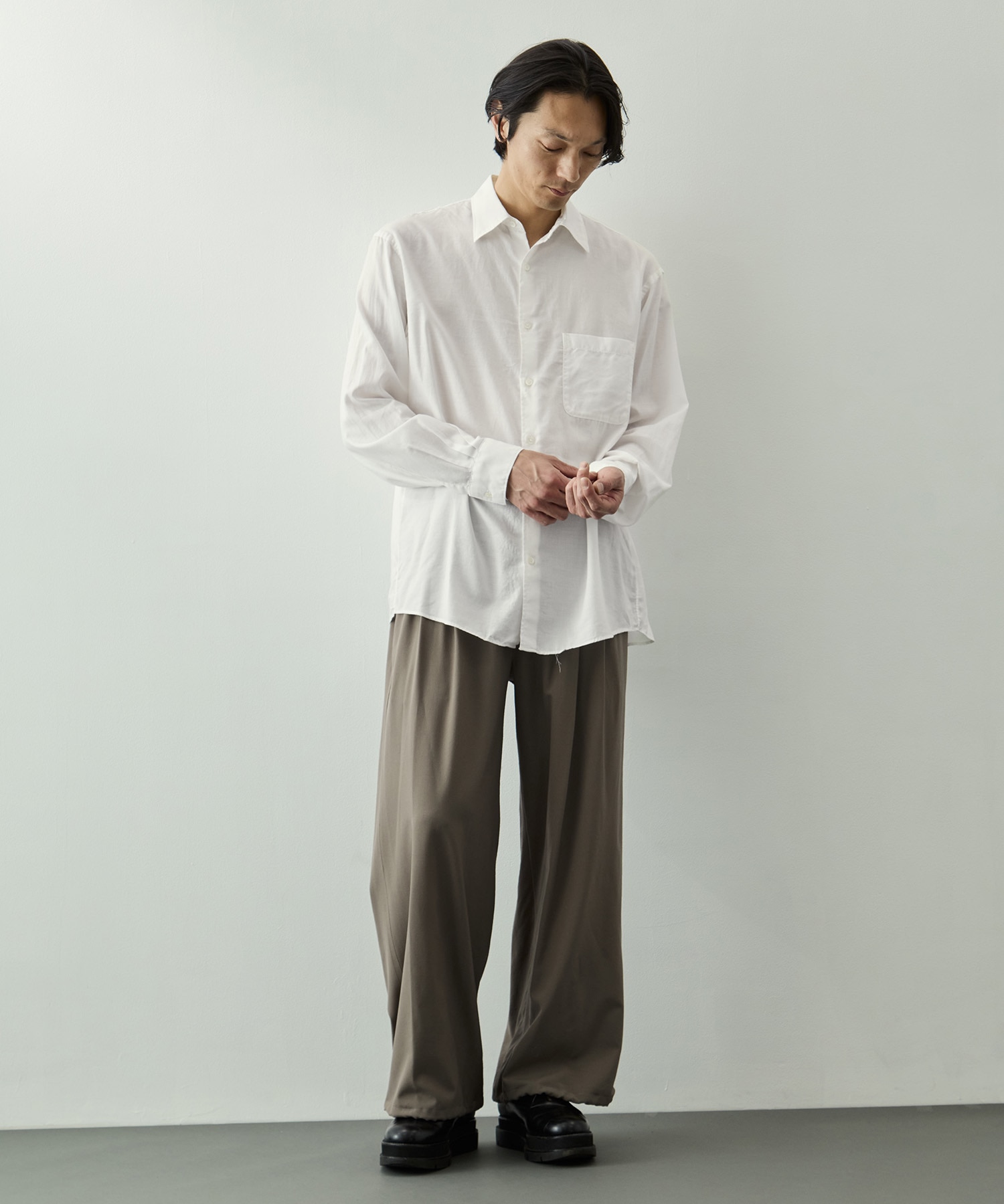 Cotton Silk Twill Garment-dyed Loosed Shirt YOKE