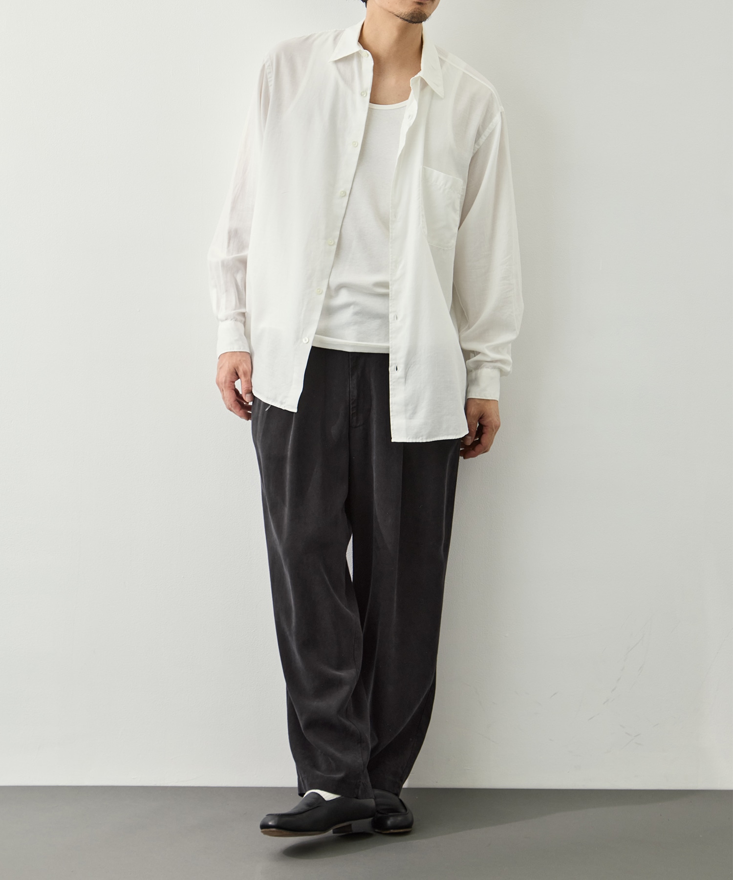 Cotton Silk Twill Garment-dyed Loosed Shirt YOKE