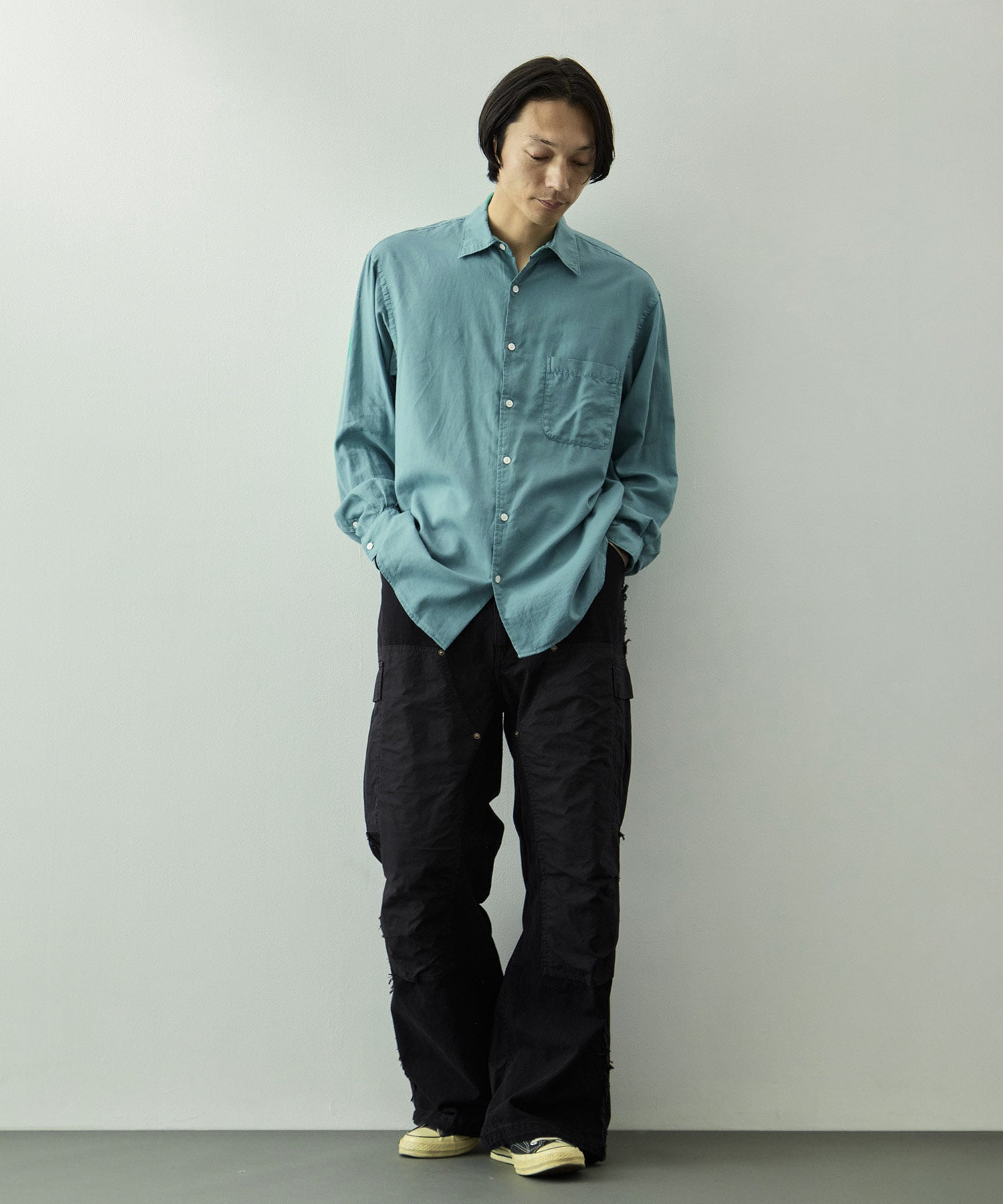 Cotton Silk Twill Garment-dyed Loosed Shirt YOKE