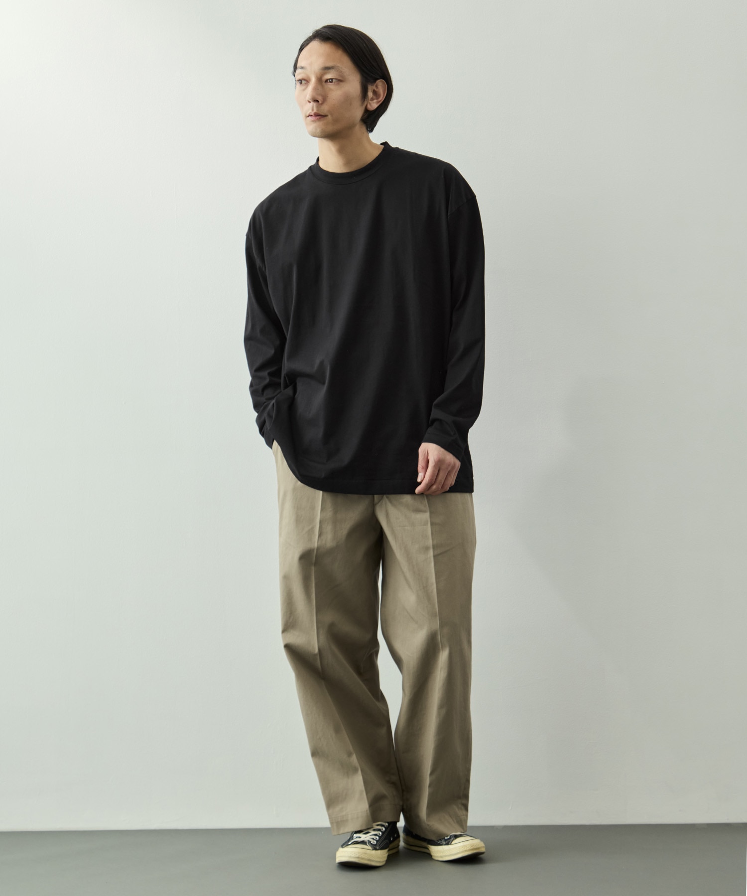 SUVIN 60/2 OVERSIZED LONG SLEEVE T-SHIRT ATON