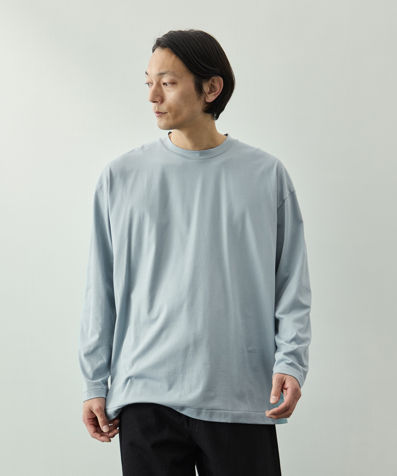 SUVIN 60/2 OVERSIZED LONG SLEEVE T-SHIRT ATON