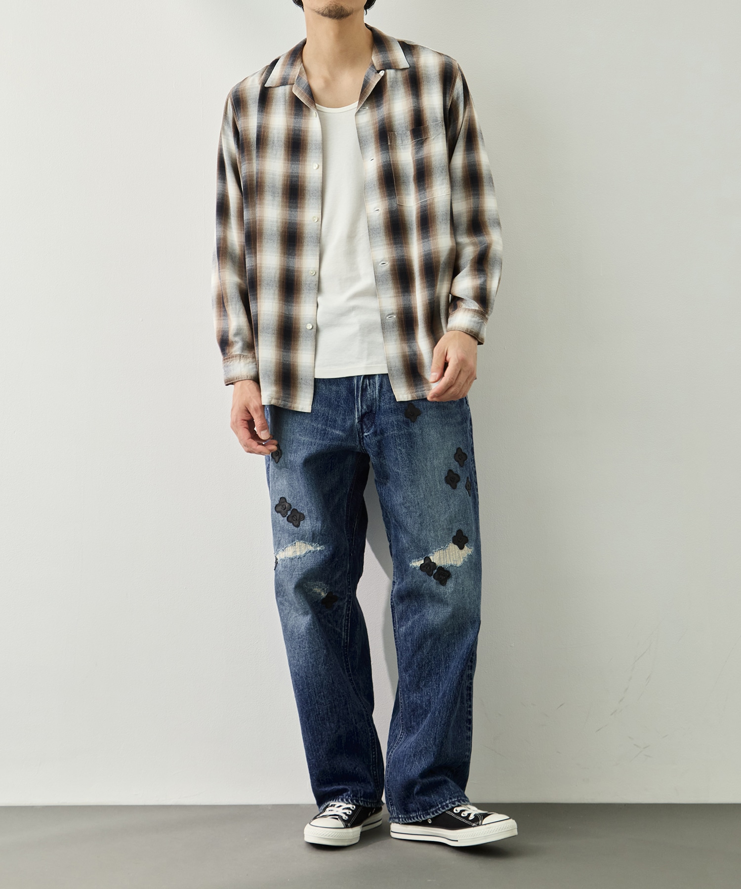 ブラックフラワービュッシュデニム BRU NA BOINNE