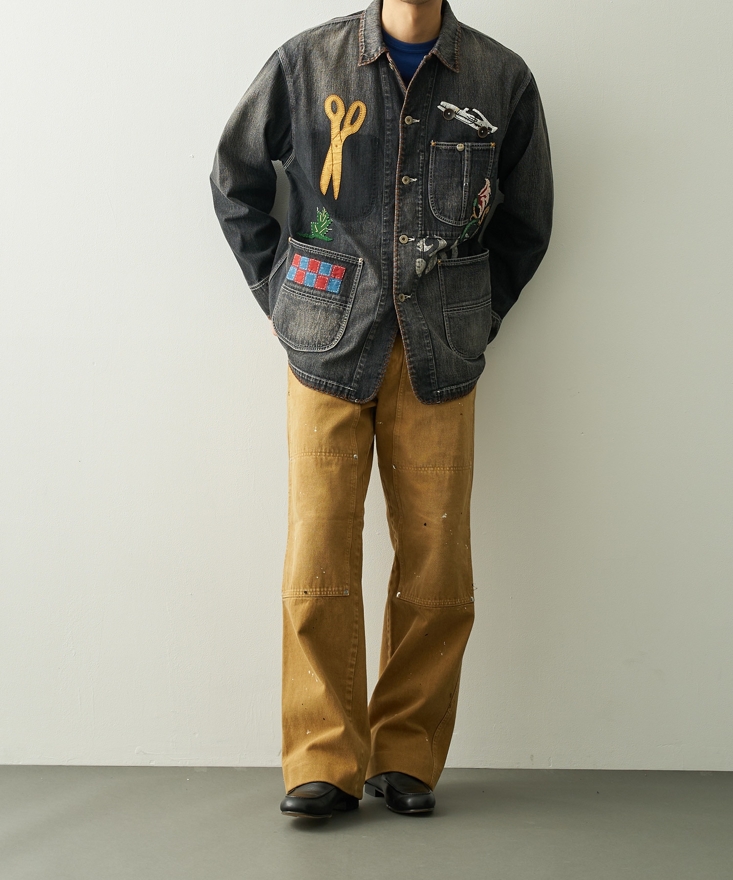 Hand-Embroidered Denim Coverall KHOKI