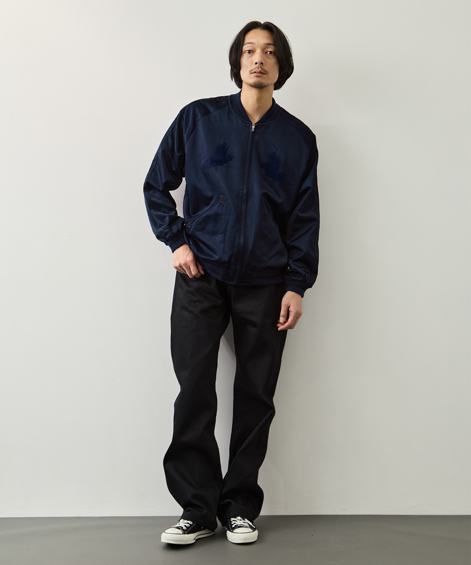 SATIN SOUVENIR JACKET MOMOTARO JEANS