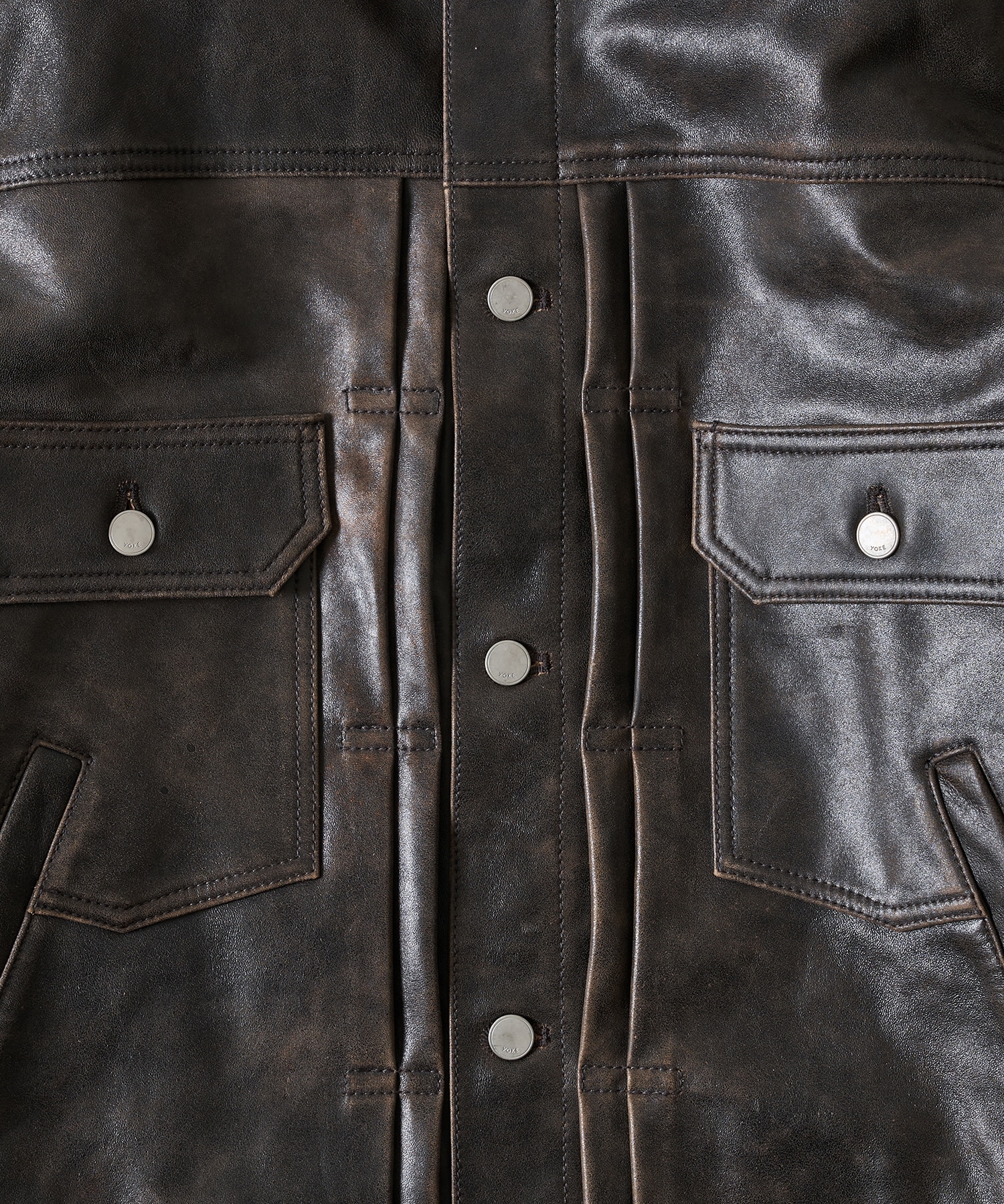 Cracked Leather Trucker Jacket YOKE