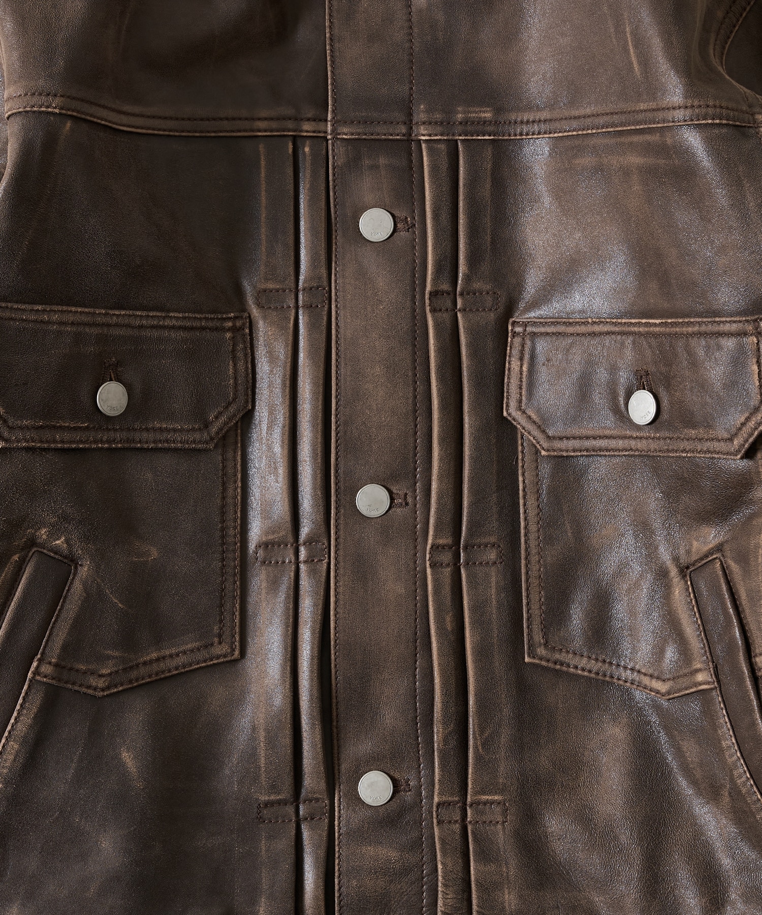 Cracked Leather Trucker Jacket YOKE
