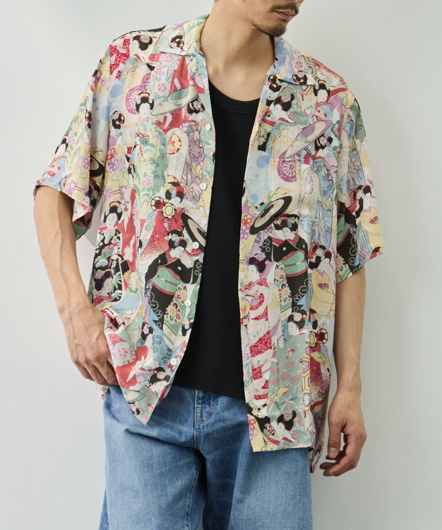 SILK CUPRO SHORT SLEEVE ALOHA SHIRT〈MAIKO〉 NIPOALOHA