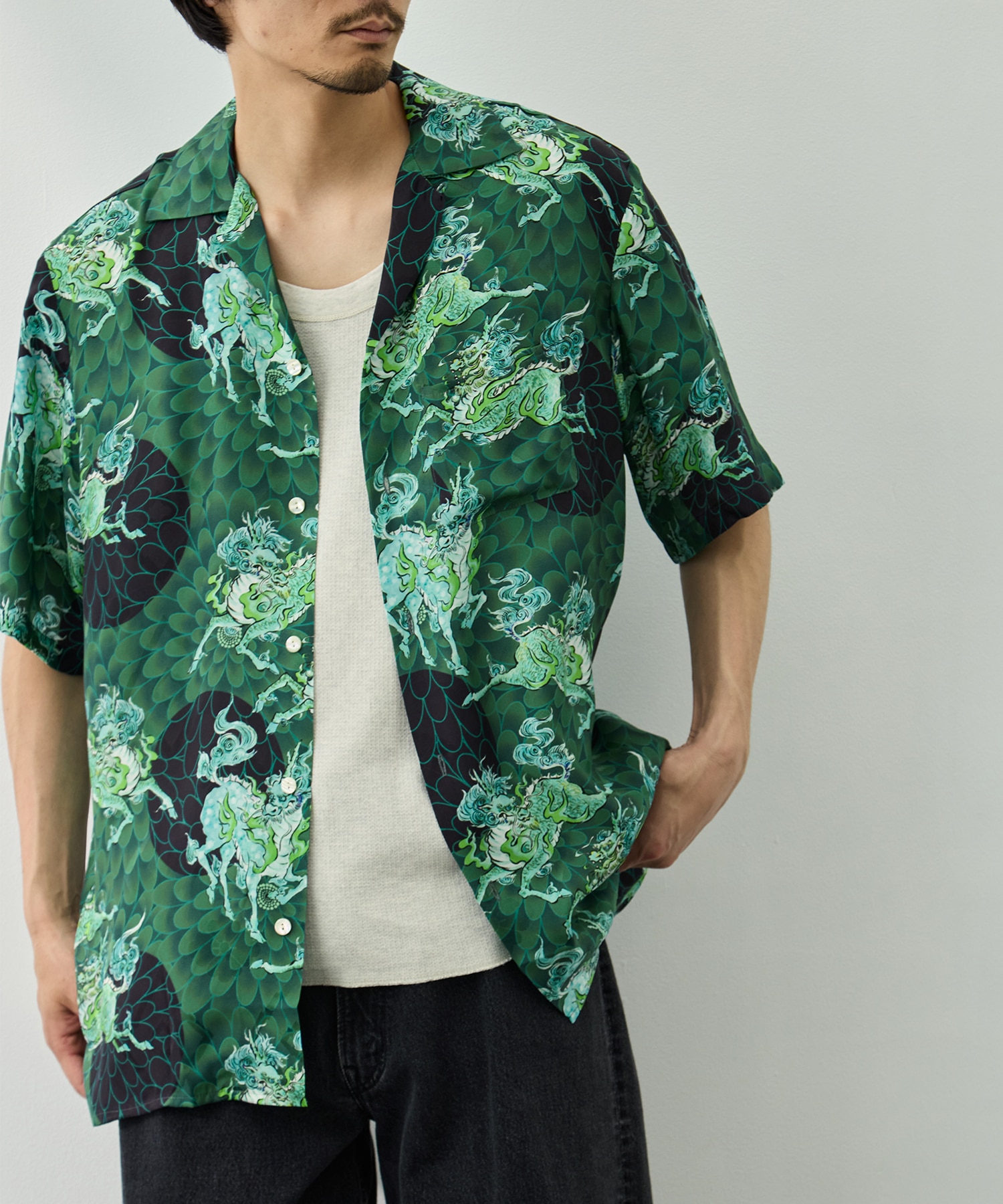 SILK CUPRO SHORT SLEEVE ALOHA SHIRT NIPOALOHA