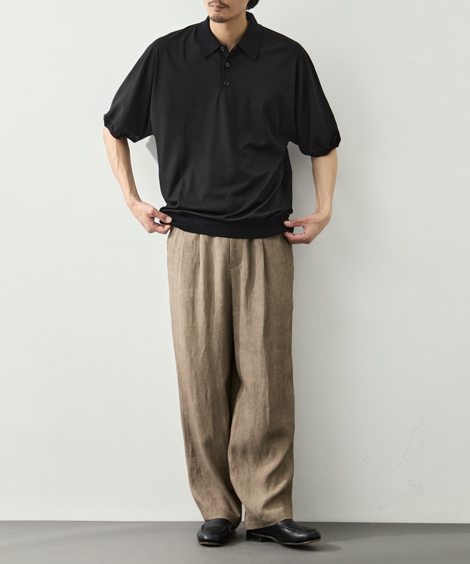 Knit Reduced Collar Half Sleeve Polo GOOD PEOPLE GOOD STITCHING GOOD PRODUCT