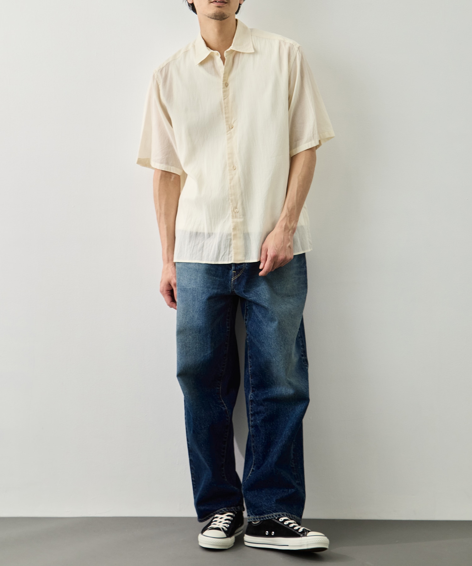 Silk-Co Voile Half-Sleeve Shirt blurhms