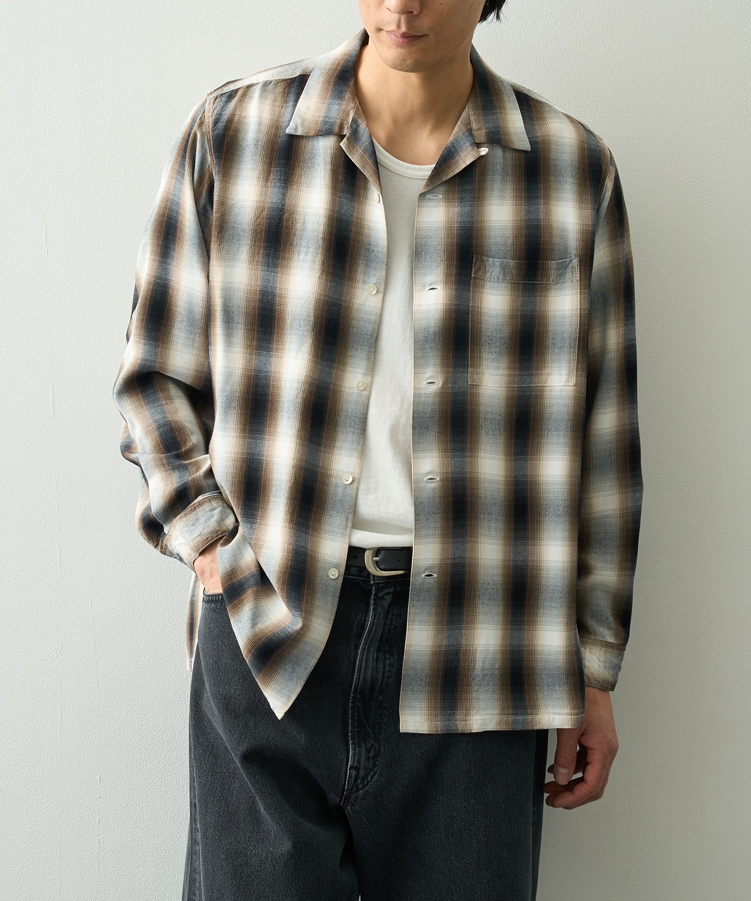 Rayon Ombre Check L/S Shirt PHEENY