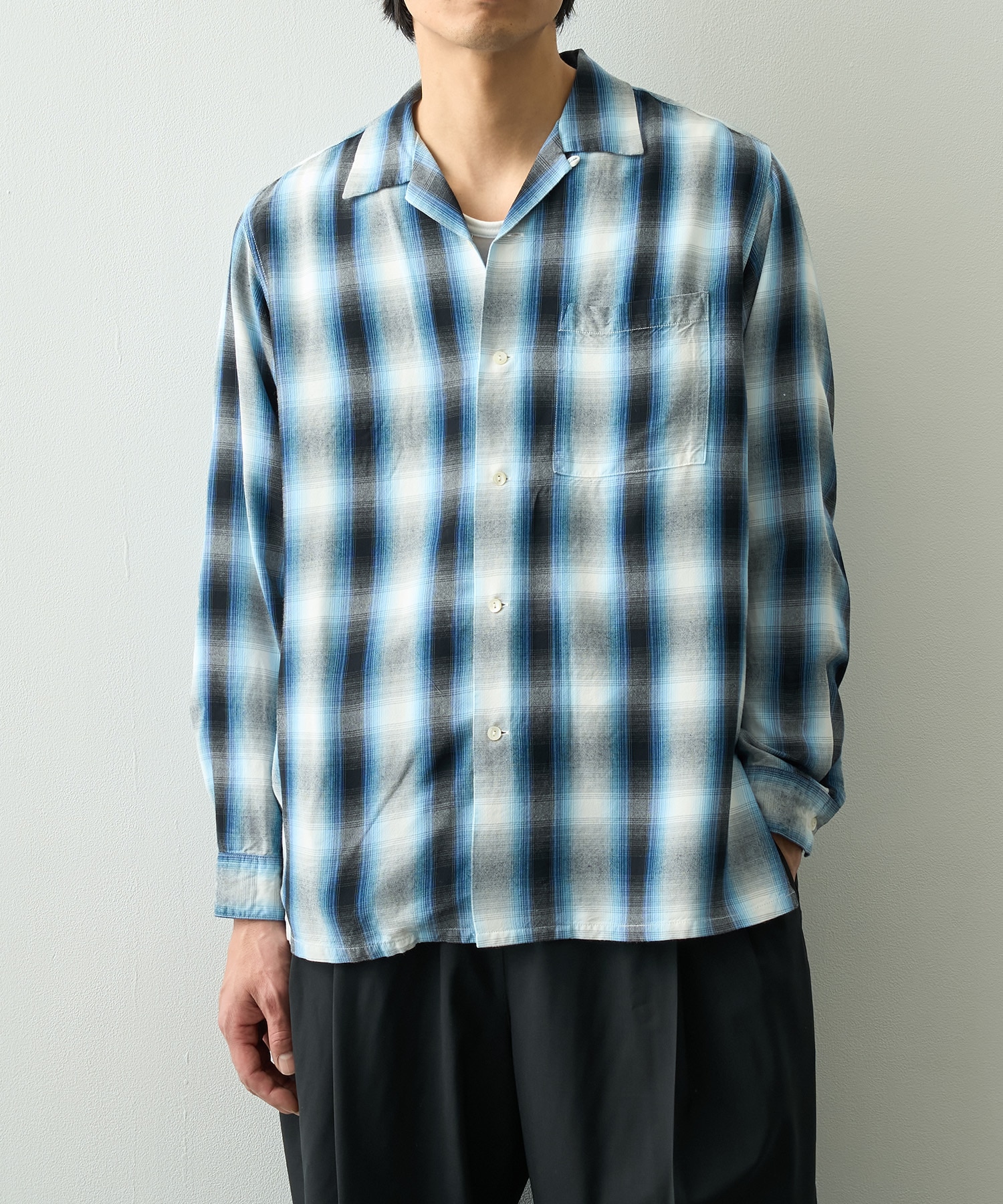 Rayon Ombre Check L/S Shirt PHEENY