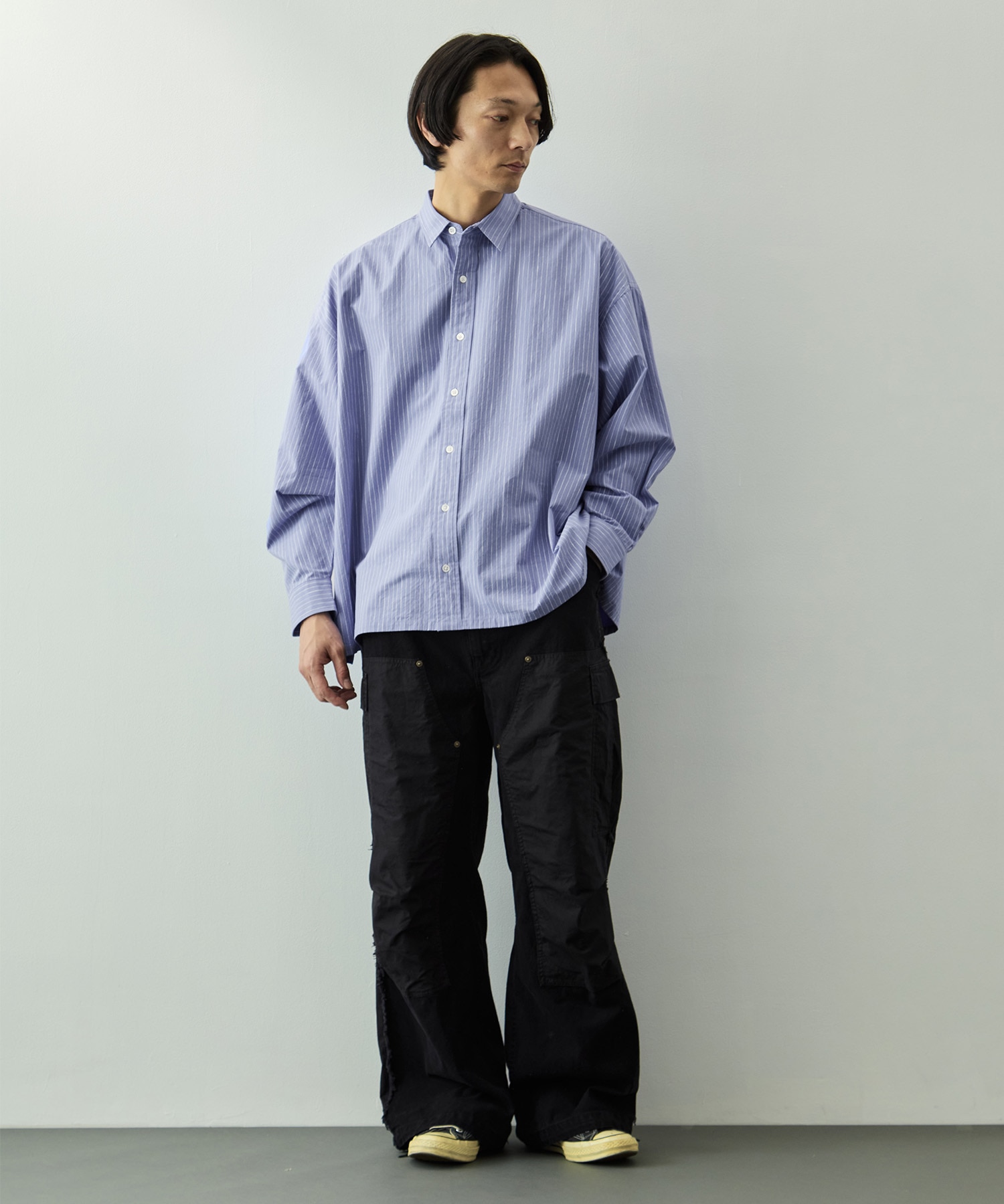 COTTON STRIPE SLIT SHIRT S.F.C