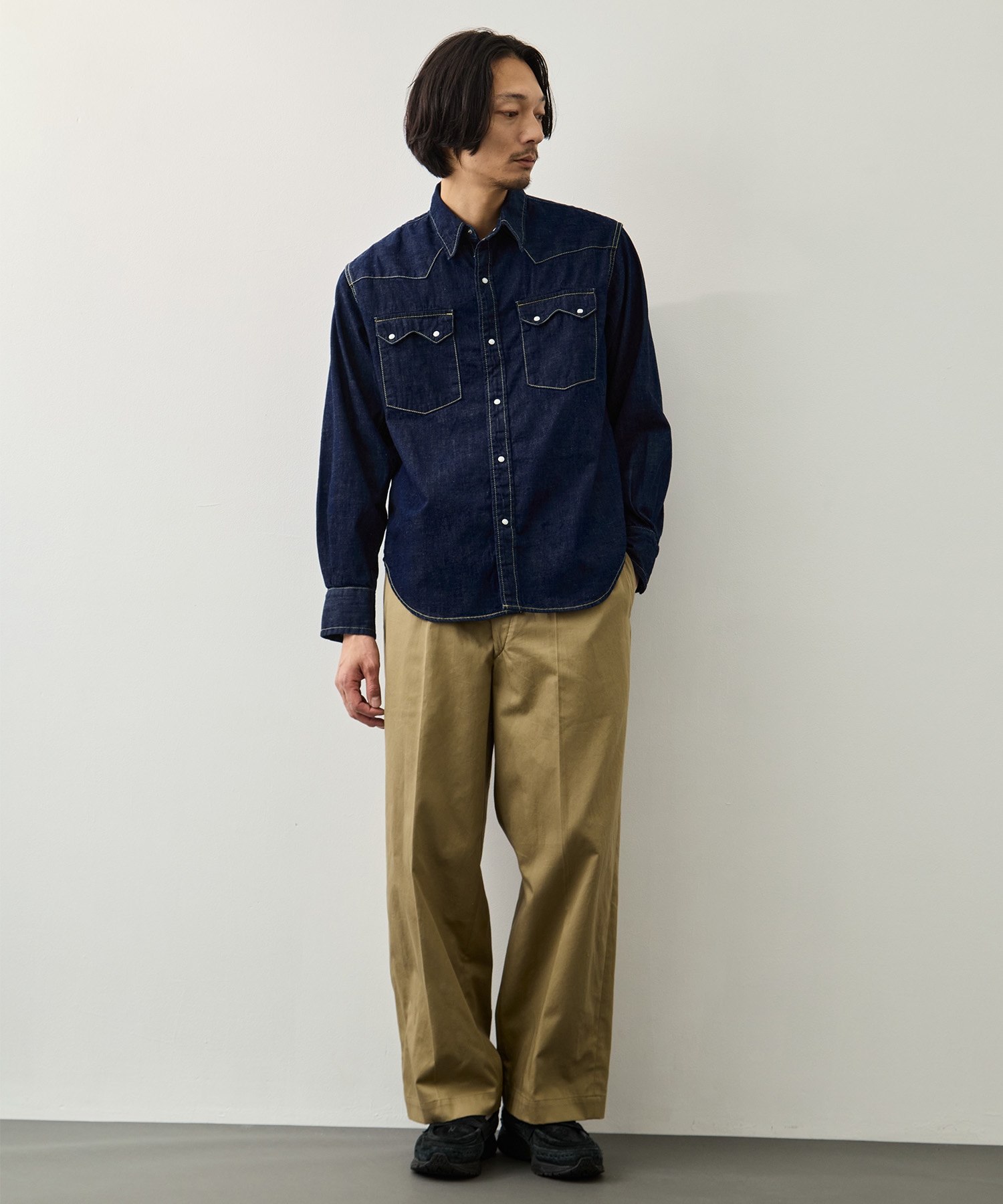 OW 8.5oz DENIM WESTERNSHIRT(ノコギリ型フラップ) REMI RELIEF