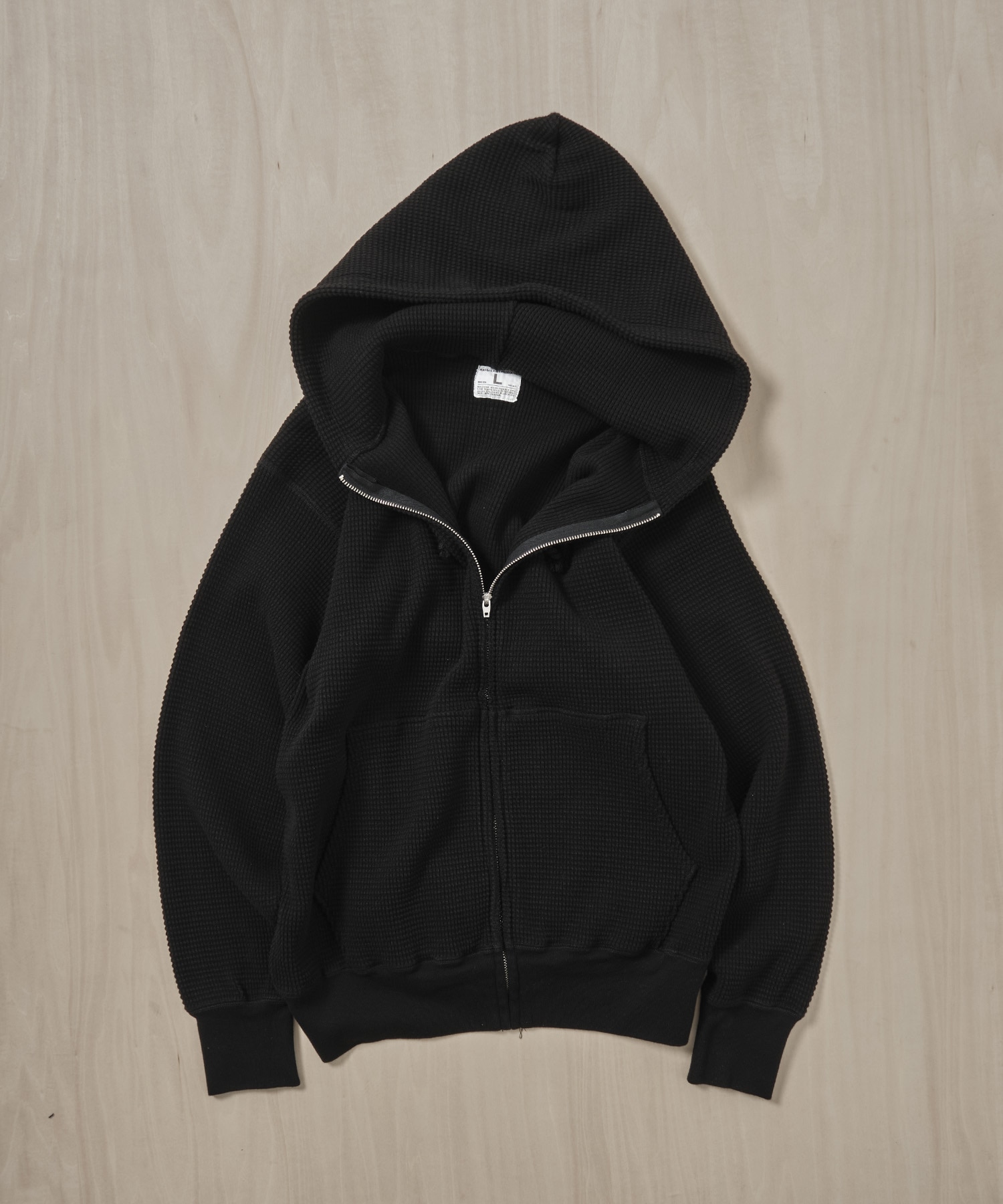 WAFFLE SWEAT HOODED ZIP MASSES