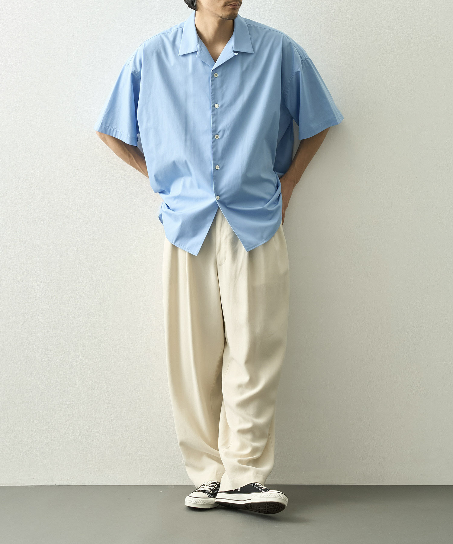 P/C OPEN COLLAR SS SHIRT S.F.C