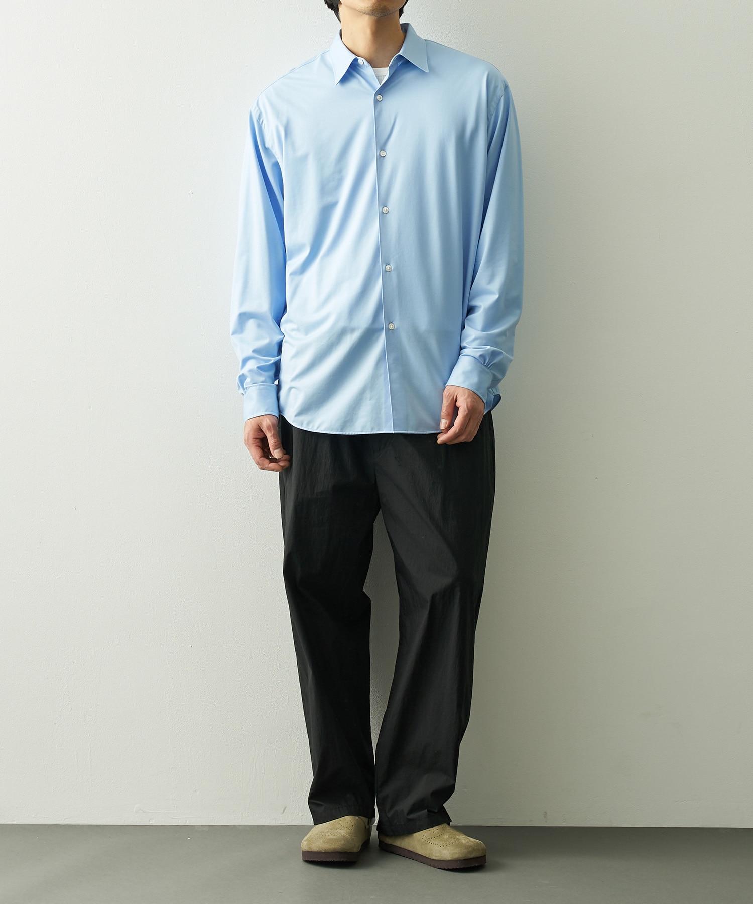 PC-035-3942-0010/BLACK/POPLIN EASY PANTS PORTER CLASSIC