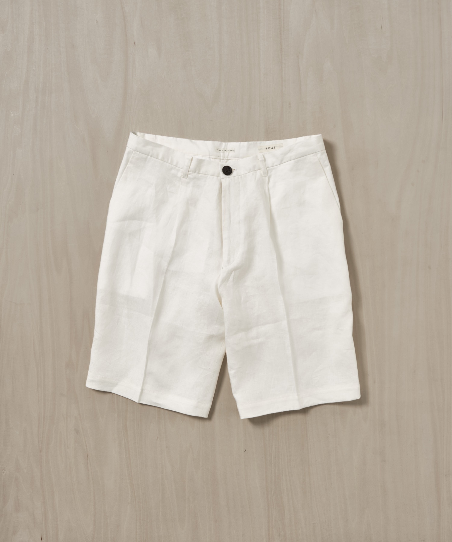 LINEN ONE TUCK SHORTS FUJI
