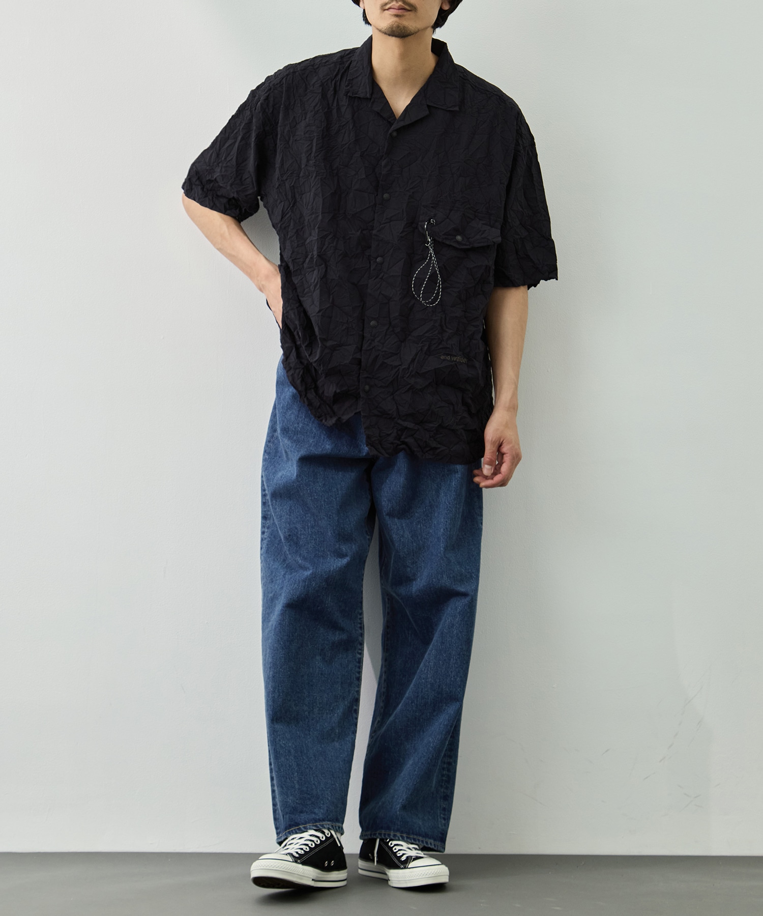 washer pleated open SS shirt and wander
