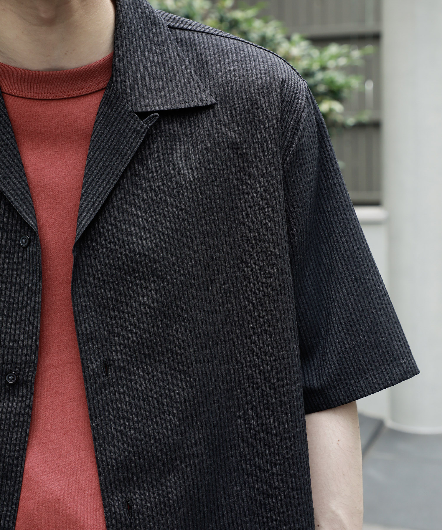 別注OPEN COLLAR S/S SHIRT WITH HEM TAB marka