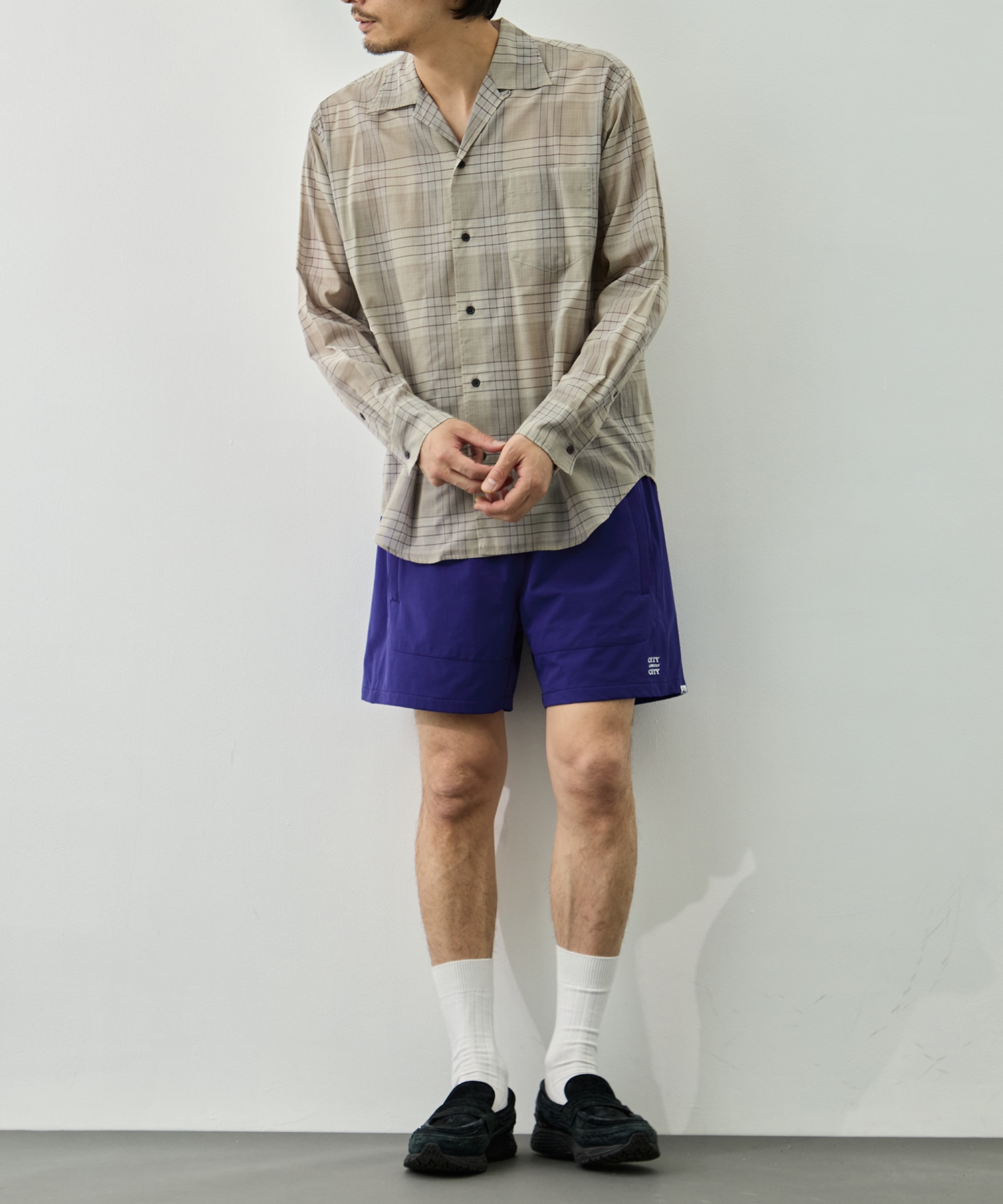 EMBROIDERD LOGO STRECH  NYLON EASY  SHORTS CITY COUNTRY CITY